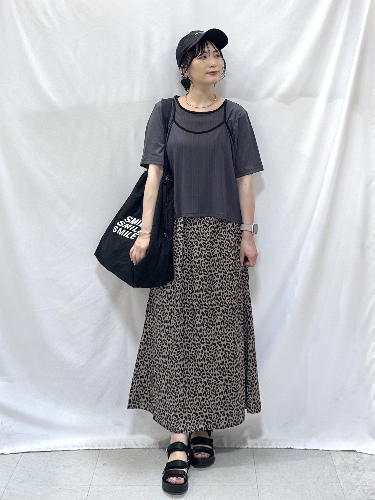 𝐇𝐢𝐫𝐨𝐦𝐢さんの「SHOO･LA･RUE｜細見えランダムテレコ 配色キャミセット」を使ったコーディネート