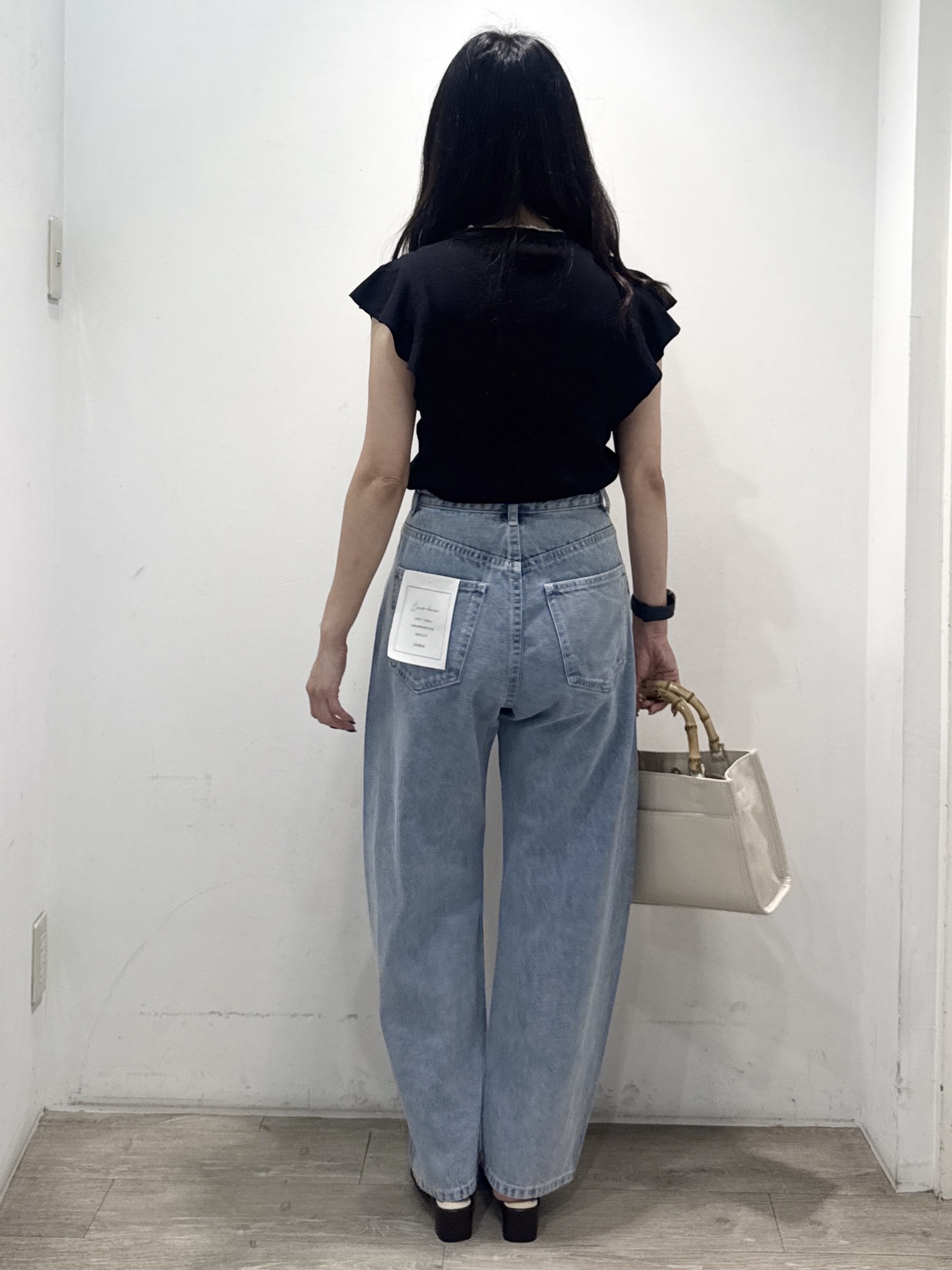 yuicciさんの「OPAQUE.CLIP｜【UVケア／接触冷感】バイカラーボウタイフリルトップス《洗濯機OK》」を使ったコーディネート