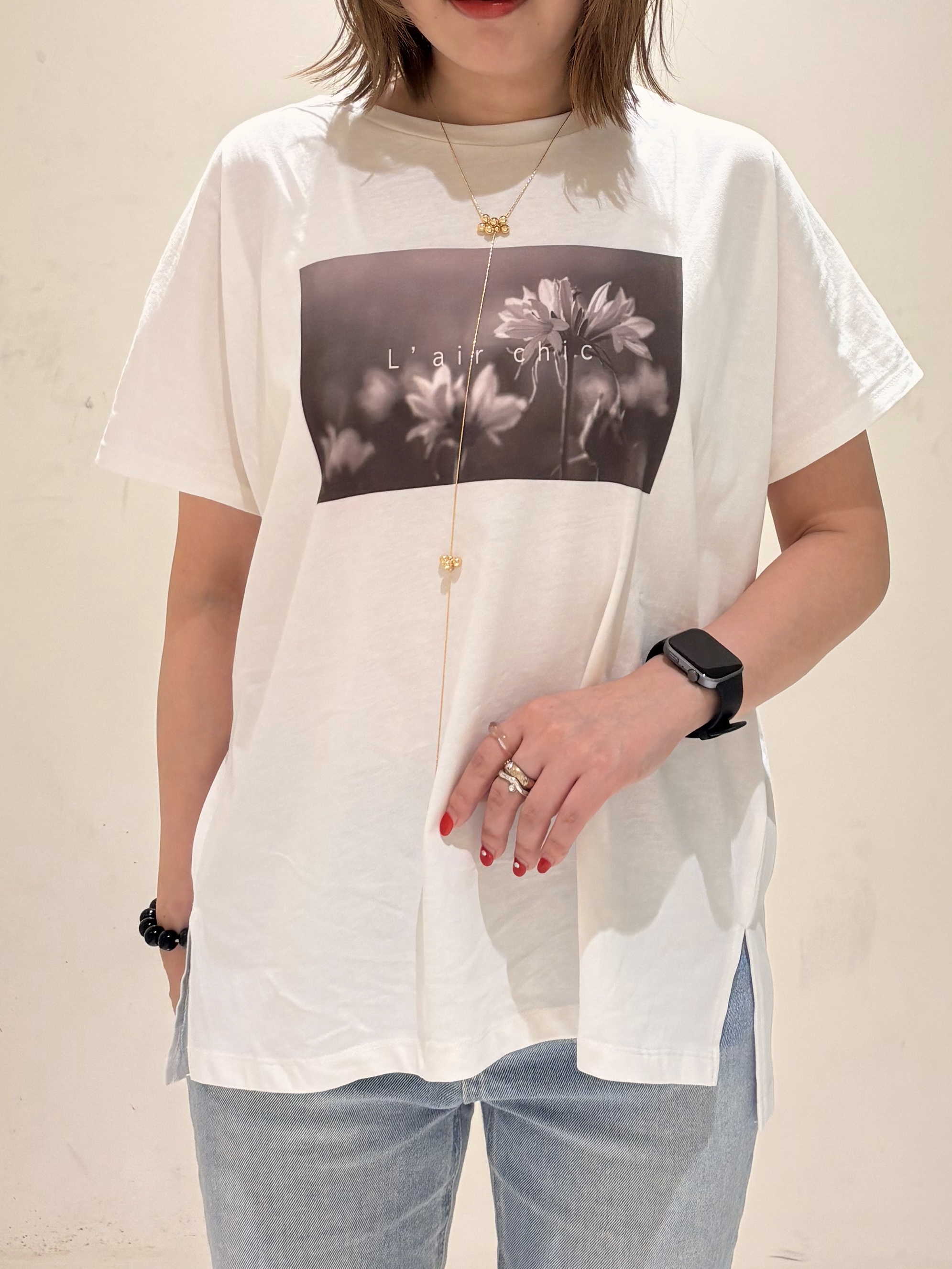 みきちぃさんの「OPAQUE.CLIP｜フォトプリントTシャツ【洗濯機OK】」を使ったコーディネート