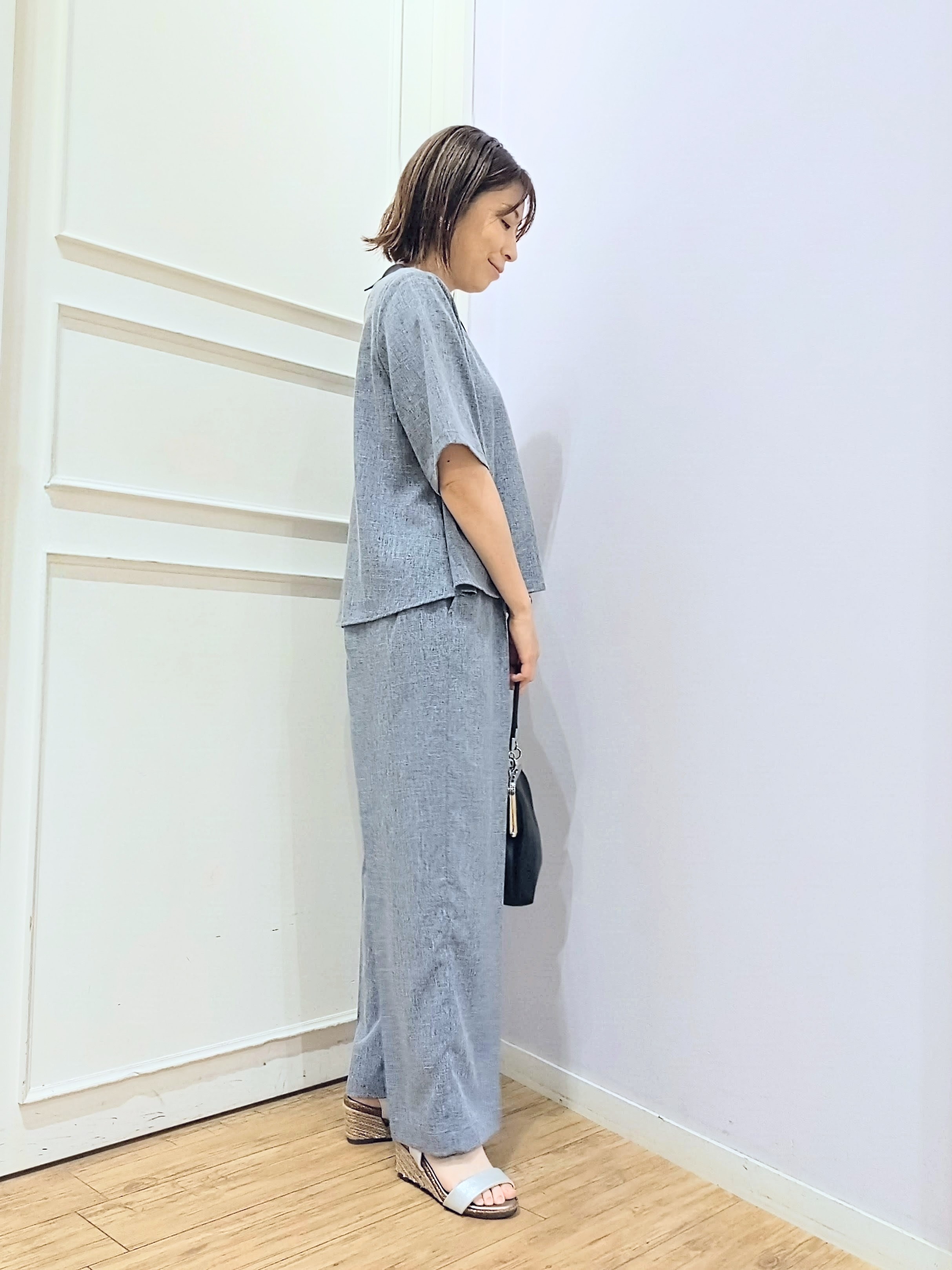 miomioさんの「SHOO･LA･RUE｜【通気性〇/セットアップ可】サマーツイード調衿付き半袖ブラウス」を使ったコーディネート