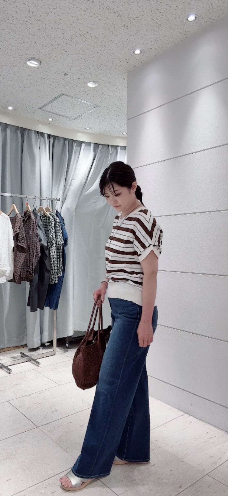 misaさんの「UNTITLED｜【肌に張りつきにくい/前後2WAY】ドライタッチコットンプルオーバー」を使ったコーディネート