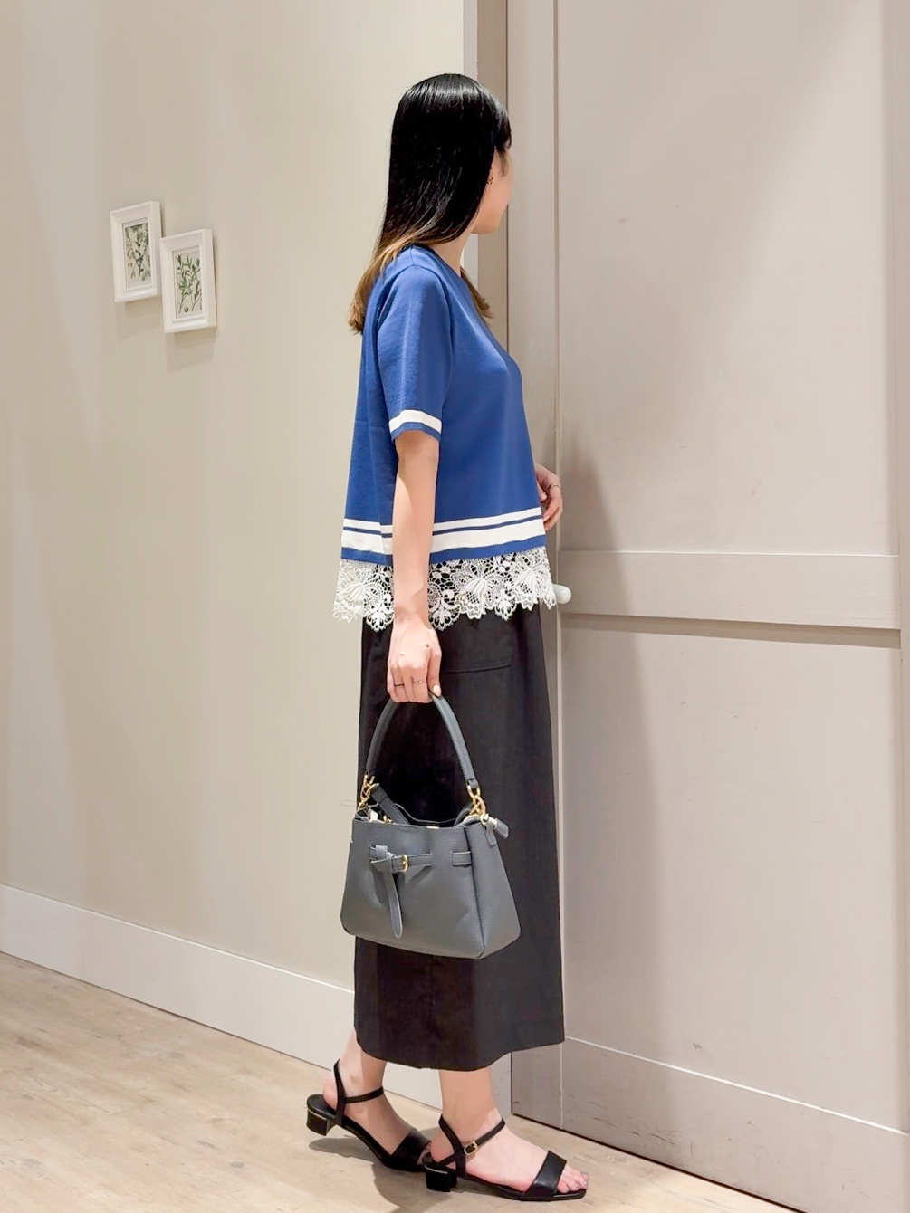 Mayuさんの「grove｜【シリーズ累計36万枚／UVカット・ひんやり・洗濯機OK】やわらかドライタッチレースドッキングニット」を使ったコーディネート