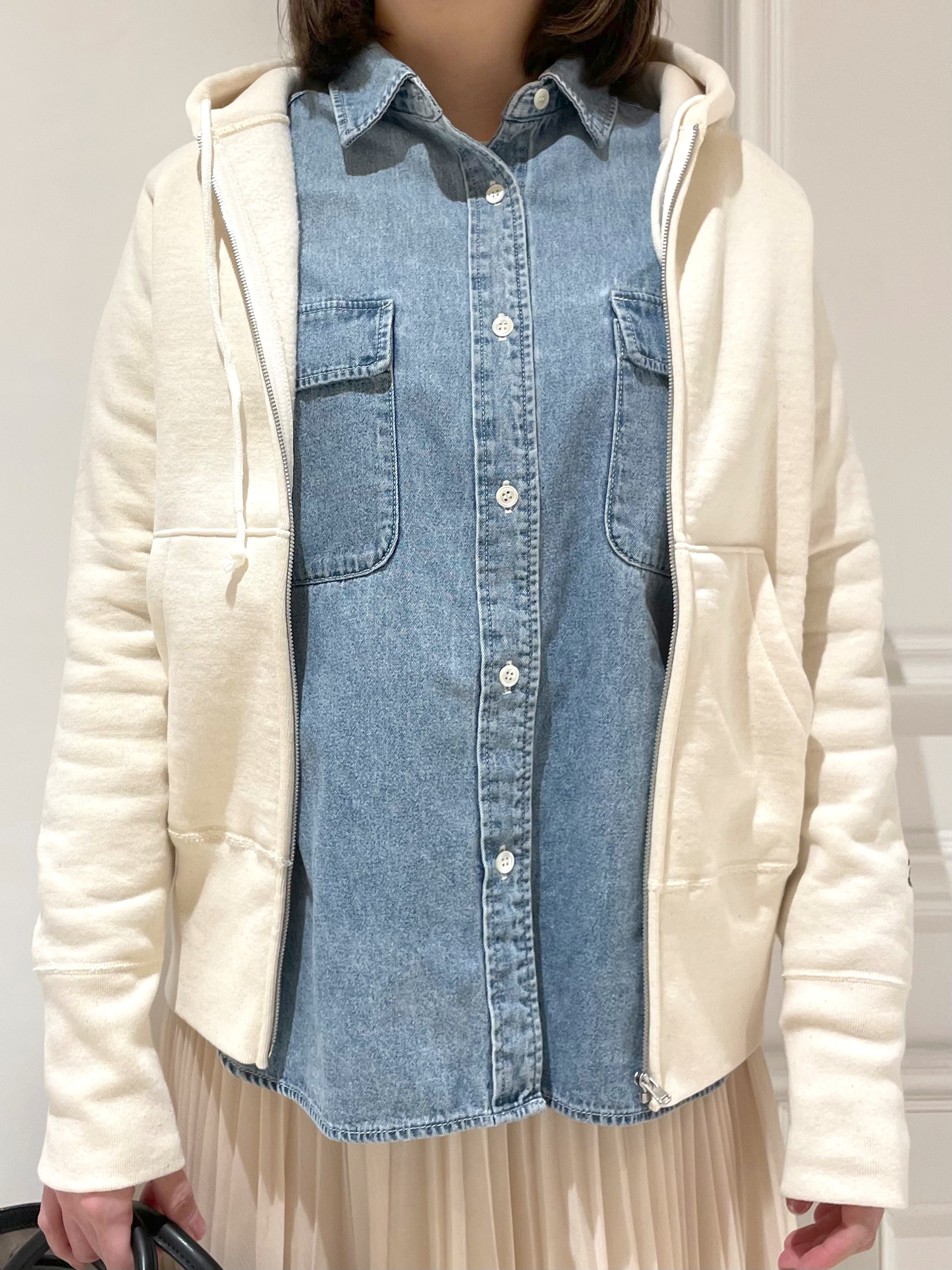 makiさんの「DRESSTERIOR｜デキシー吊裏毛ジップアップパーカ」を使ったコーディネート