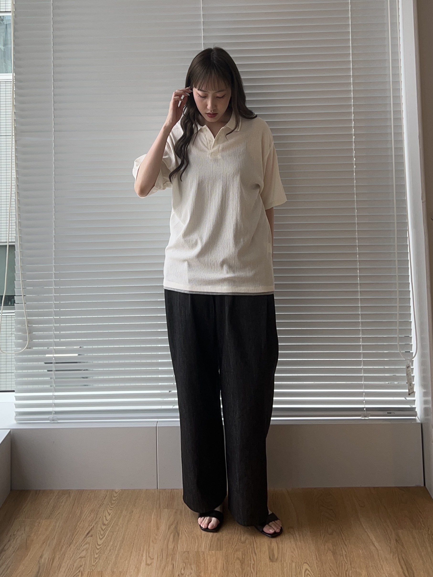mさんの「tk.TAKEO KIKUCHI｜楊柳ポロシャツ」を使ったコーディネート