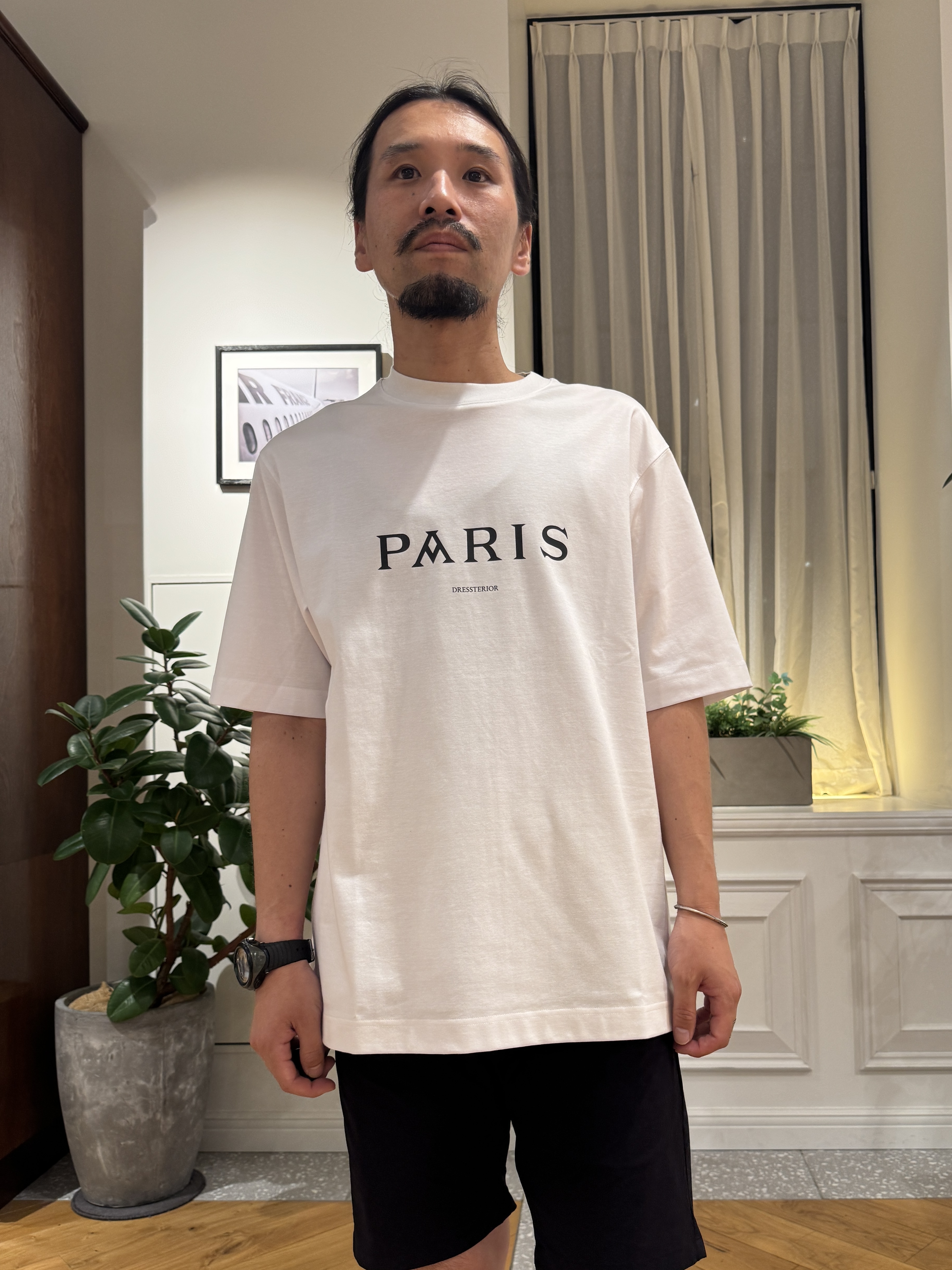 kawarataniさんの「DRESSTERIOR｜【接触冷感／UVカット／抗菌防臭／しわ防止】クールデオドラント ロゴTシャツ」を使ったコーディネート