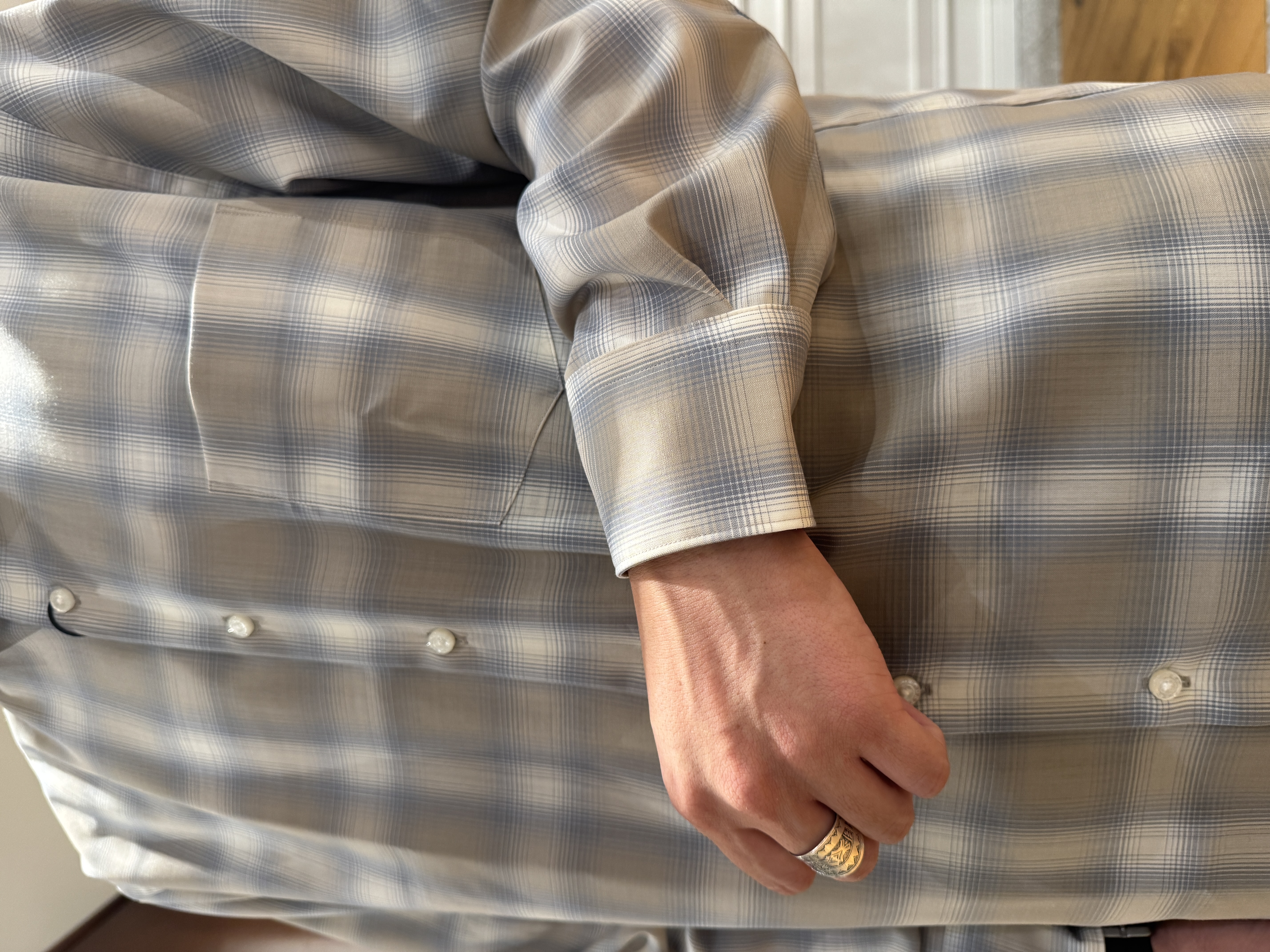 kawarataniさんの「DRESSTERIOR｜オンブレーチェックシャツ」を使ったコーディネート