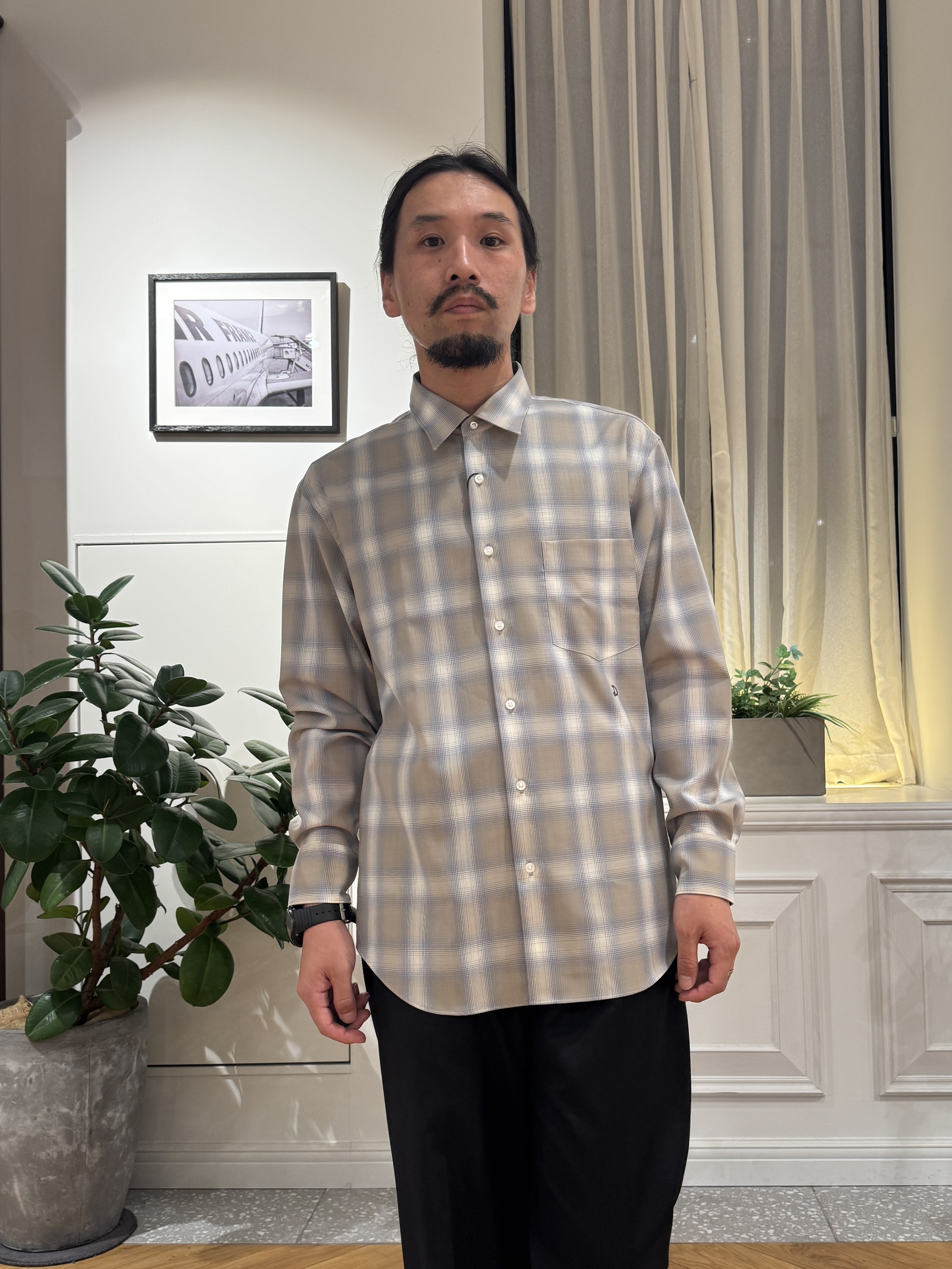 kawarataniさんの「DRESSTERIOR｜オンブレーチェックシャツ」を使ったコーディネート