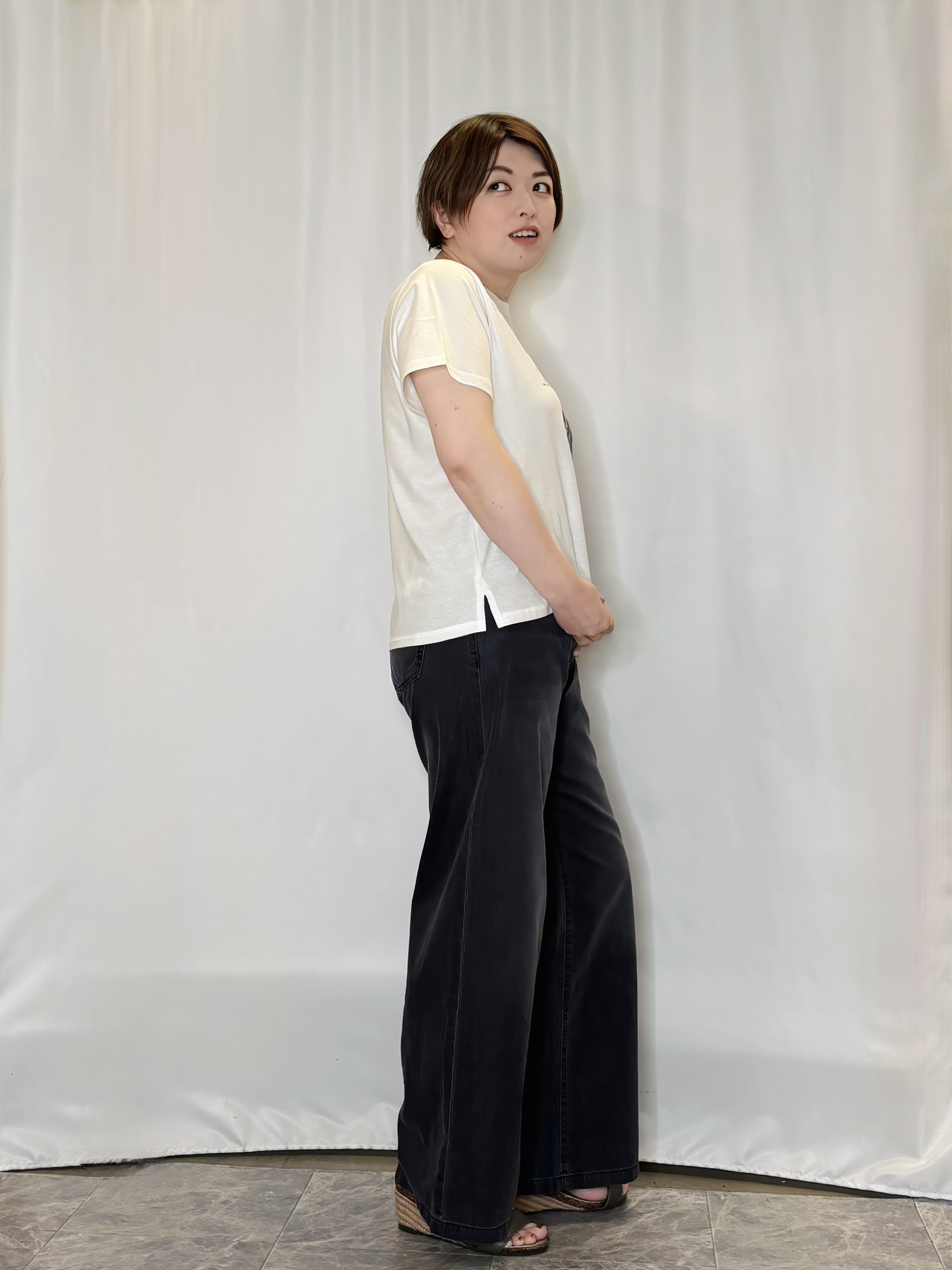 たみさんの「SHOO･LA･RUE｜【洗濯機可/S-LL】大人も甘すぎず着られる ギンガムシアーブラウス」を使ったコーディネート