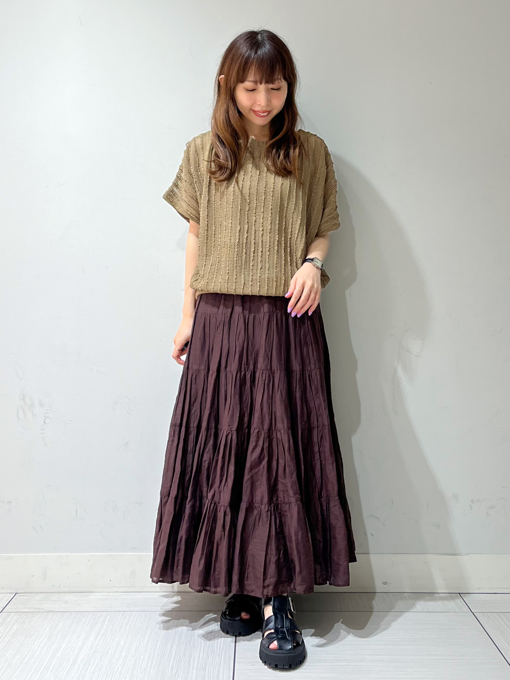 じゅんさんの「DRESSTERIOR｜【体系カバー/日除け】ドルマンスリーブ シアーメッシュプルオーバー」を使ったコーディネート