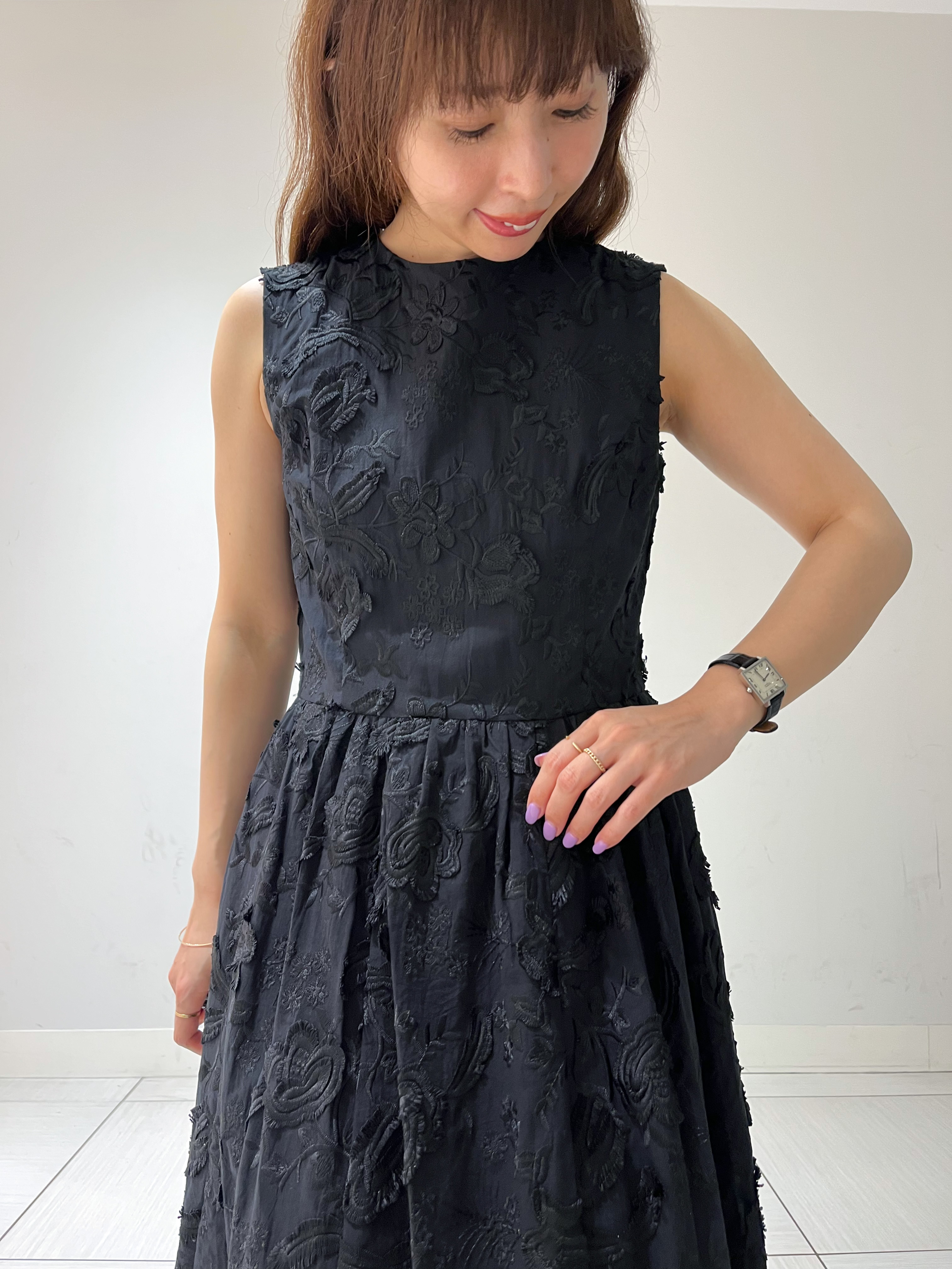 じゅんさんの「DRESSTERIOR｜【ウォッシャブル】コットン エンブロイダリードレス」を使ったコーディネート