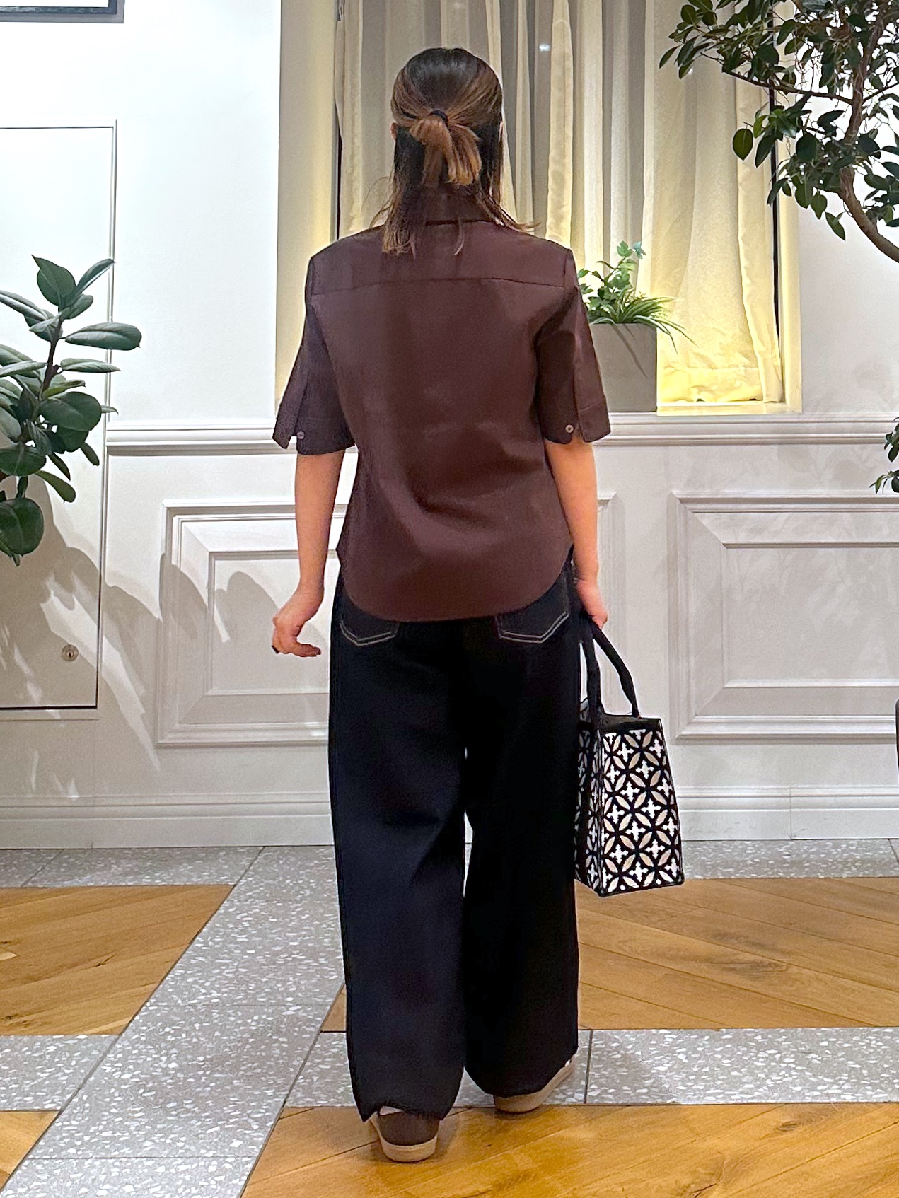 なべこさんの「DRESSTERIOR｜【接触冷感／抗菌防臭／消臭】ICE CLEAR COTTON ハーフスリーブシャツ」を使ったコーディネート