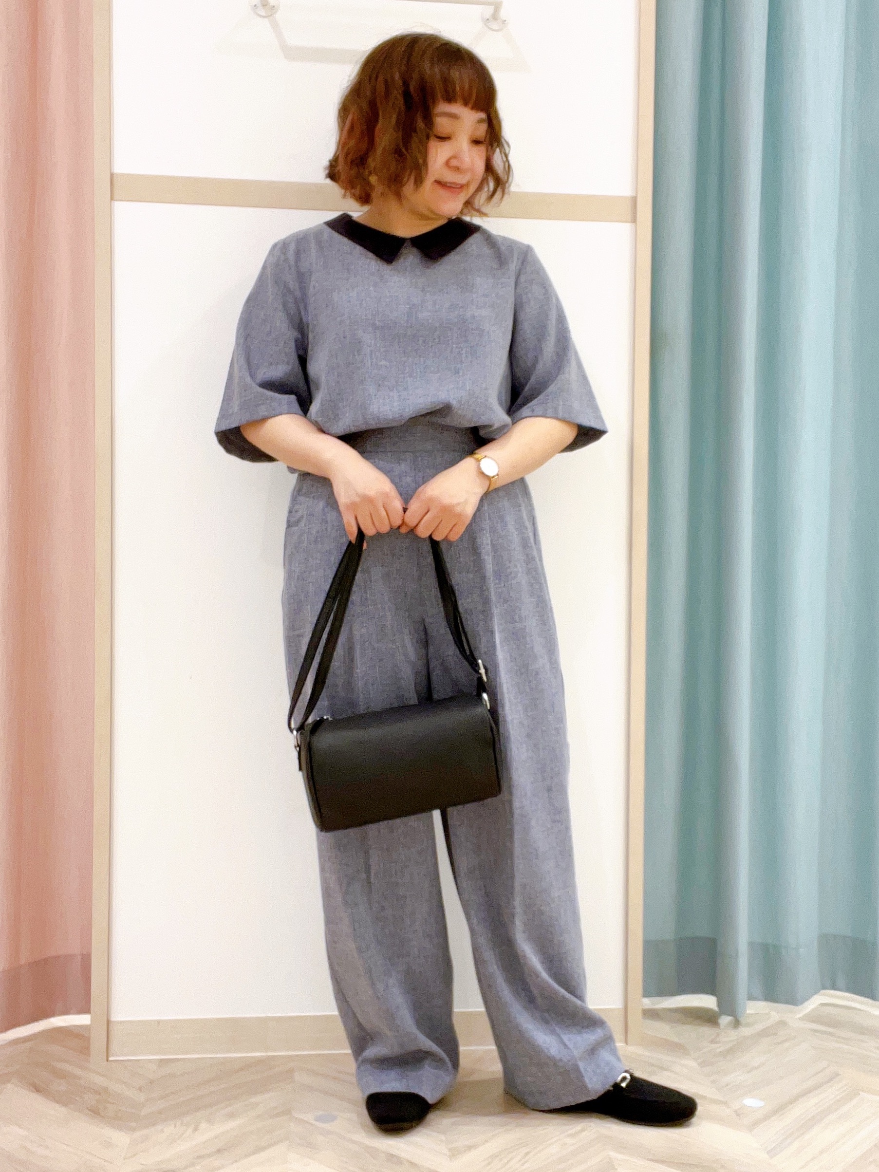kitaさんの「SHOO･LA･RUE｜【通気性〇/セットアップ可】サマーツイード調衿付き半袖ブラウス」を使ったコーディネート