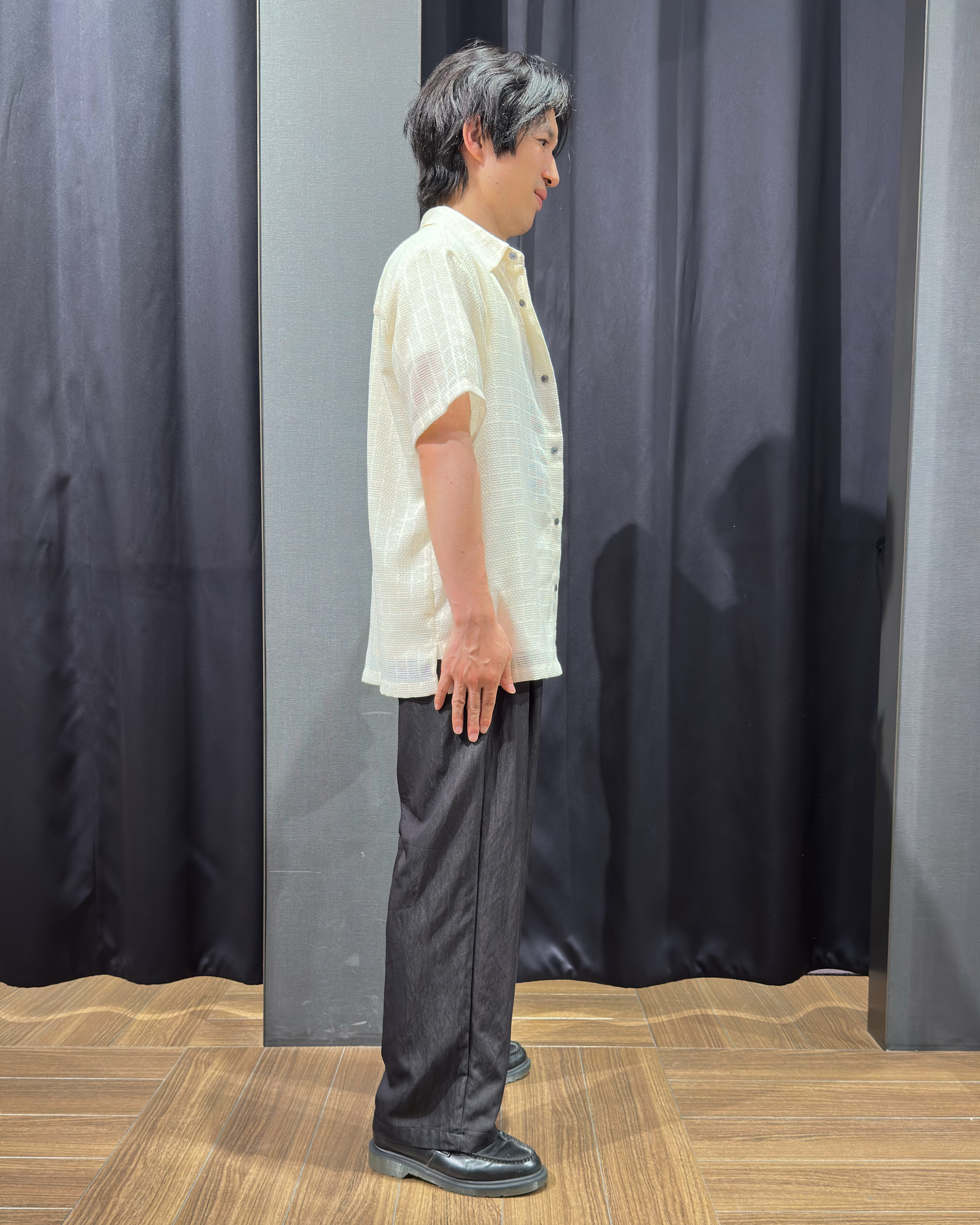 tomoyaさんの「THE SHOP TK｜【洗濯機OK】格子柄メッシュ半袖シャツ」を使ったコーディネート