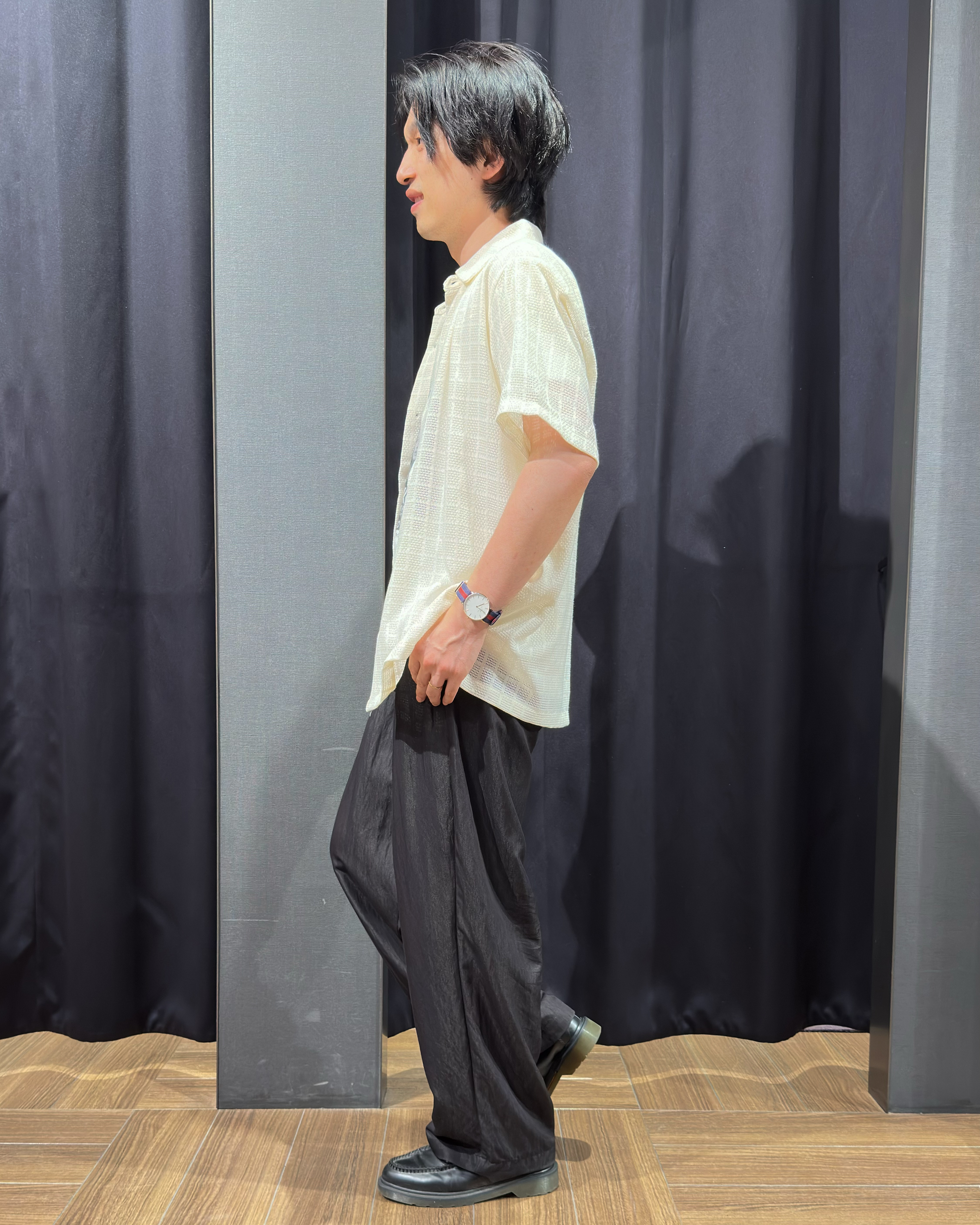 tomoyaさんの「THE SHOP TK｜【洗濯機OK】格子柄メッシュ半袖シャツ」を使ったコーディネート
