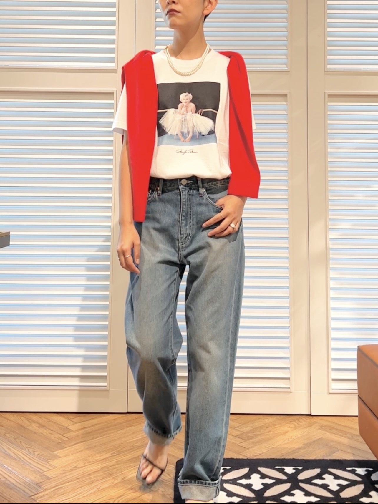 OCHIAIさんの「DRESSTERIOR｜【別注】マリリンモンロー/カラープリントTシャツ」を使ったコーディネート