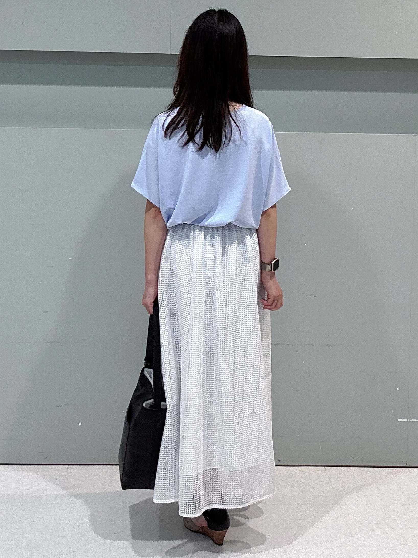 makiさんの「UNTITLED｜【古畑星夏さん着用/洗える/後ろウエストゴム】スクエアメッシュスカート」を使ったコーディネート