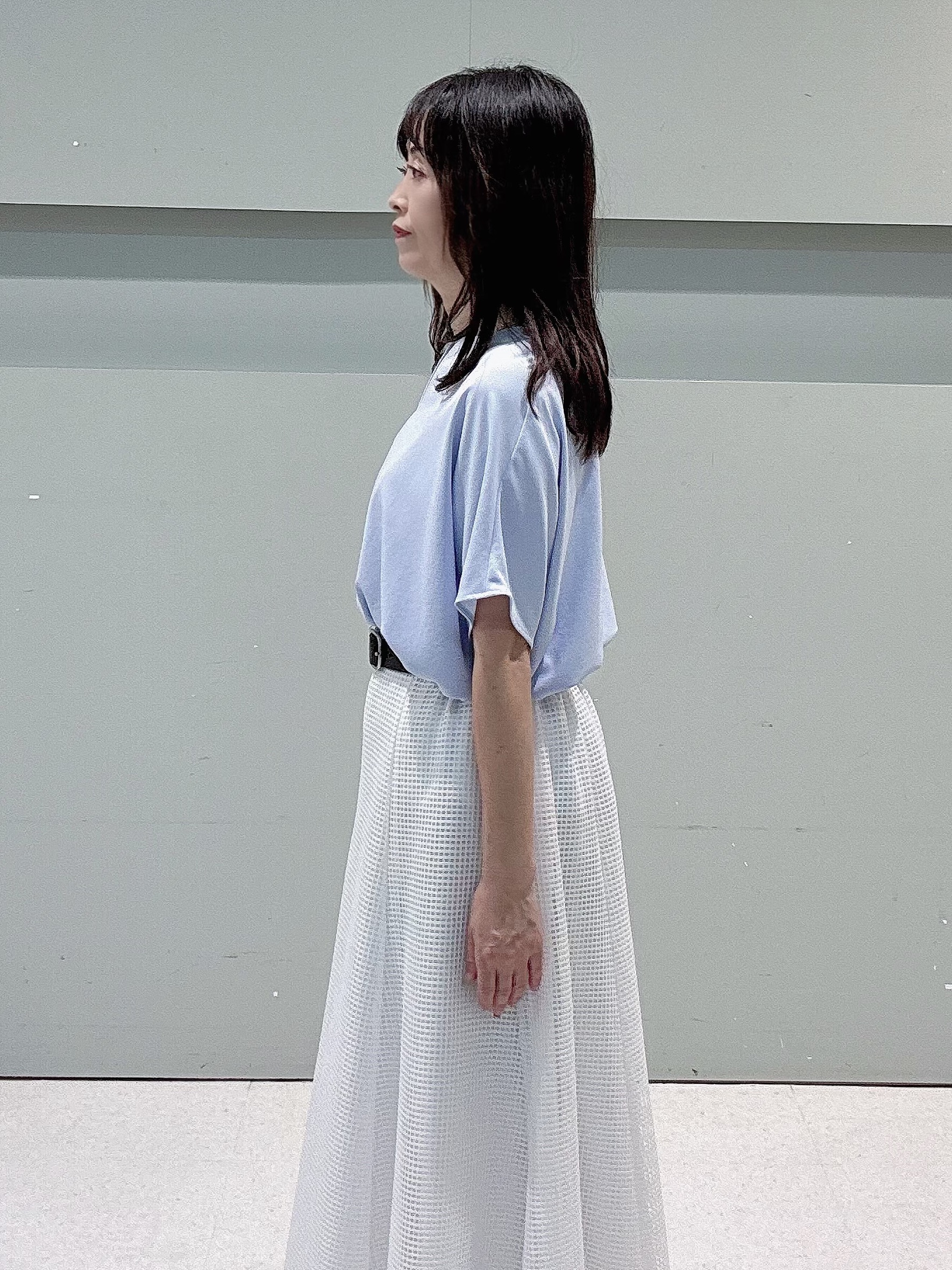 makiさんの「UNTITLED｜【古畑星夏さん着用/洗える/後ろウエストゴム】スクエアメッシュスカート」を使ったコーディネート