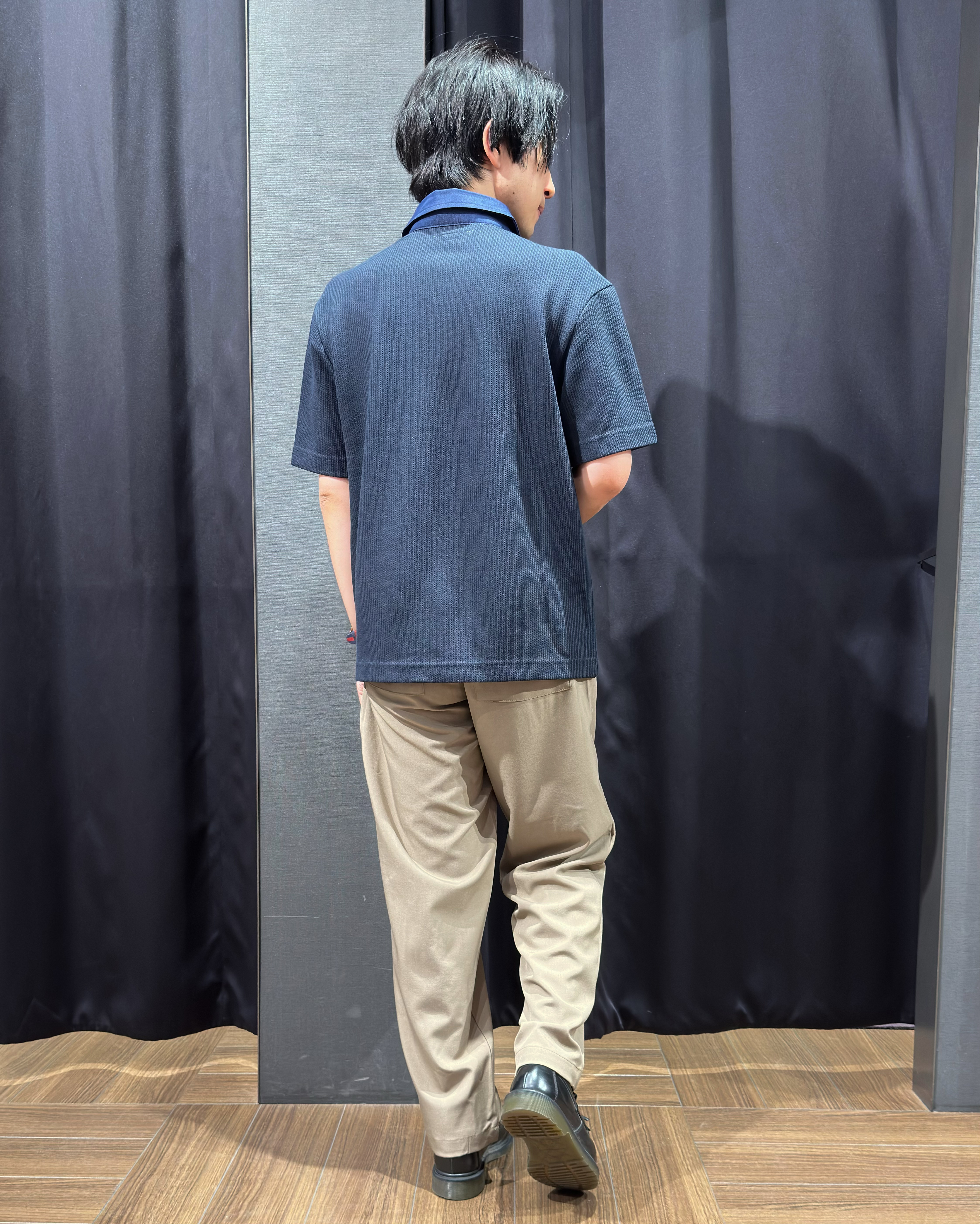 tomoyaさんの「THE SHOP TK｜【洗濯機OK】デニム襟 半袖ポロシャツ」を使ったコーディネート
