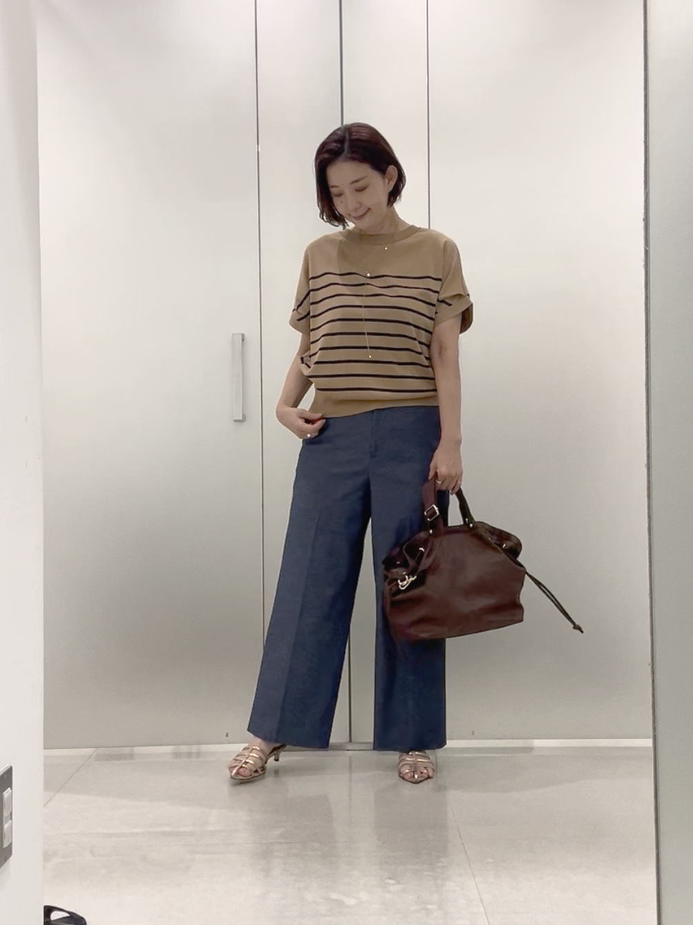 まどかさんの「UNTITLED｜【肌に張りつきにくい/前後2WAY】ドライタッチコットンプルオーバー」を使ったコーディネート