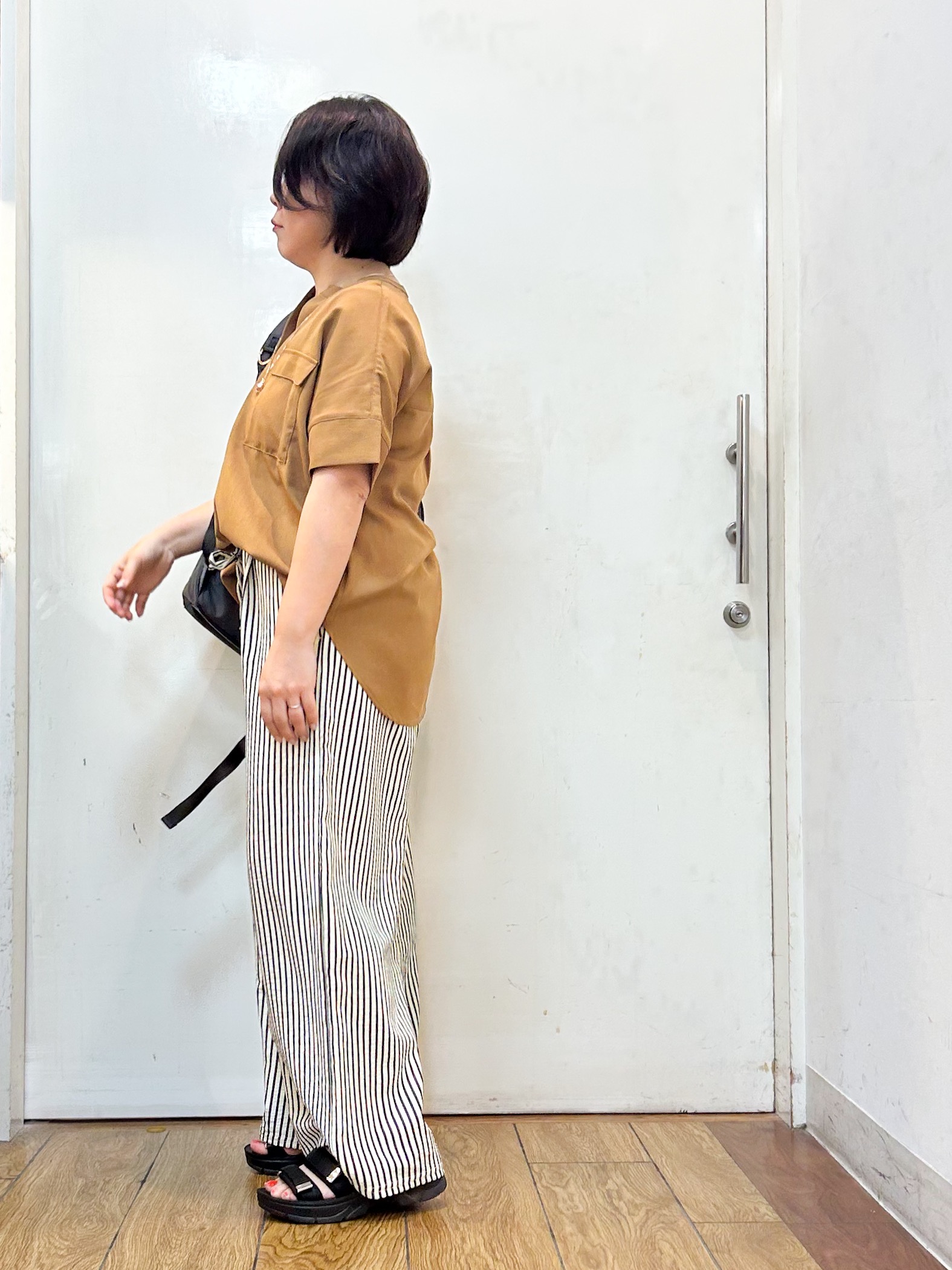 haruさんの「SHOO･LA･RUE｜【洗濯後しわになりにくい/ひんやり/UV/吸水速乾】Wポケットが目を引く オンオフ使えるスキッパーブ」を使ったコーディネート