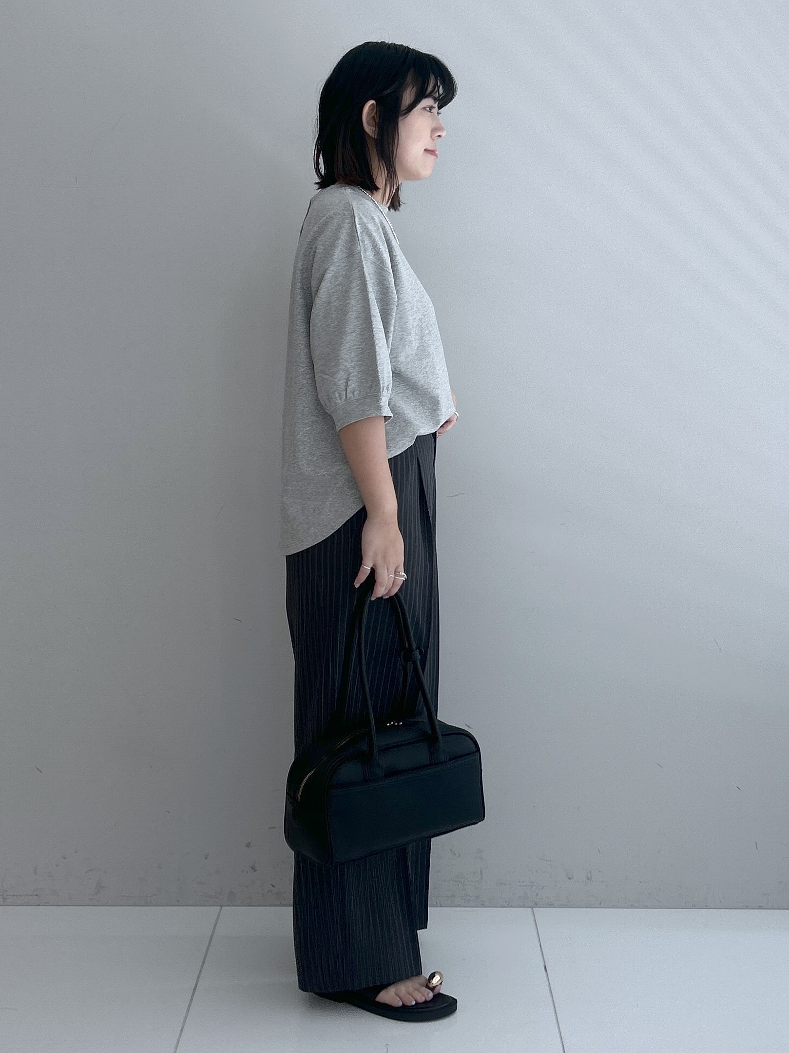 Hirokaさんの「Dessin｜バックヘンリーカットソー5分袖」を使ったコーディネート
