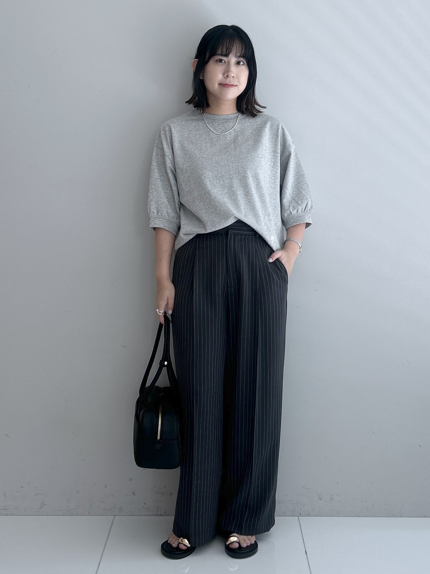 Hirokaさんの「Dessin｜バックヘンリーカットソー5分袖」を使ったコーディネート