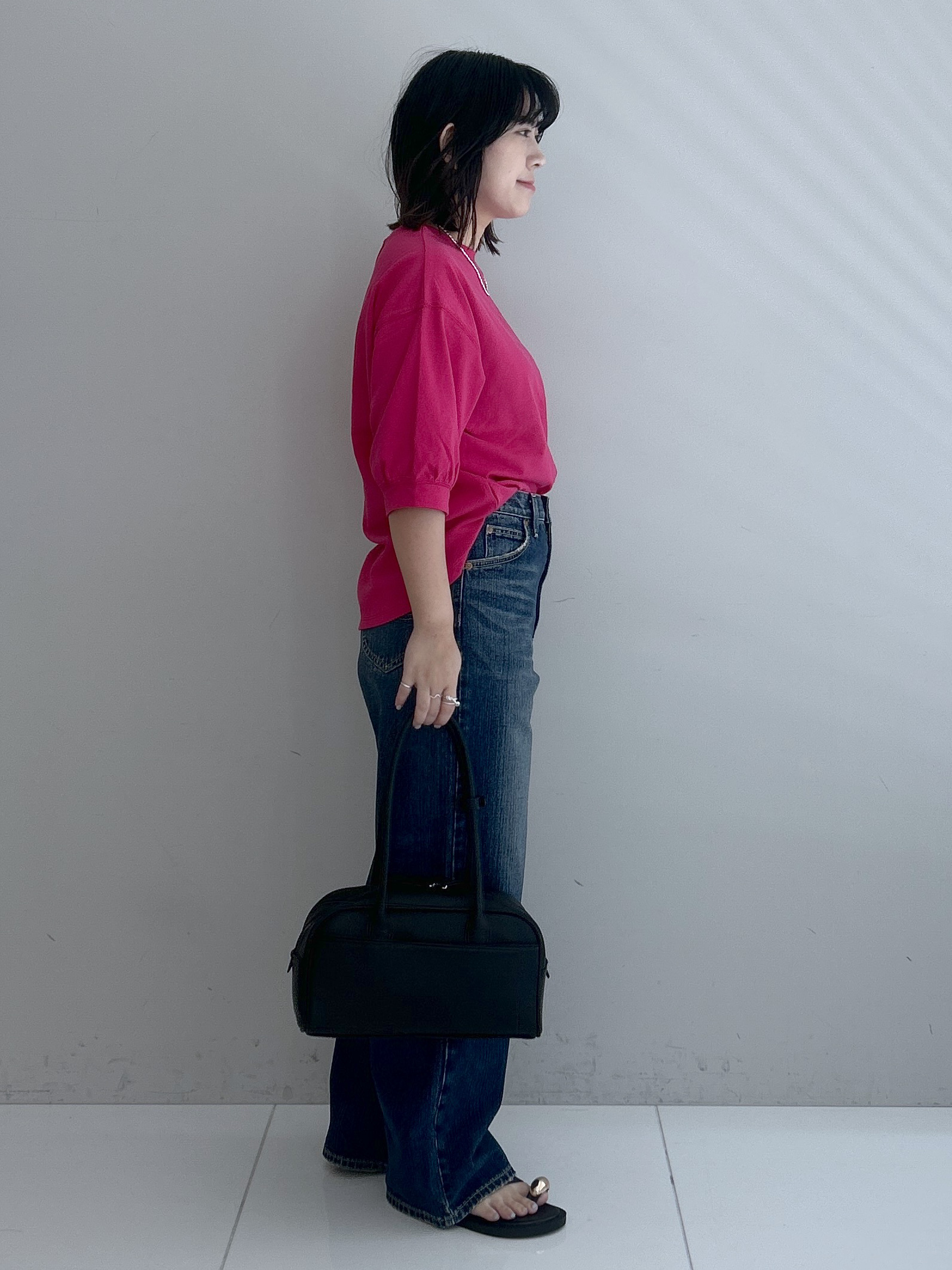 Hirokaさんの「Dessin｜バックヘンリーカットソー5分袖」を使ったコーディネート