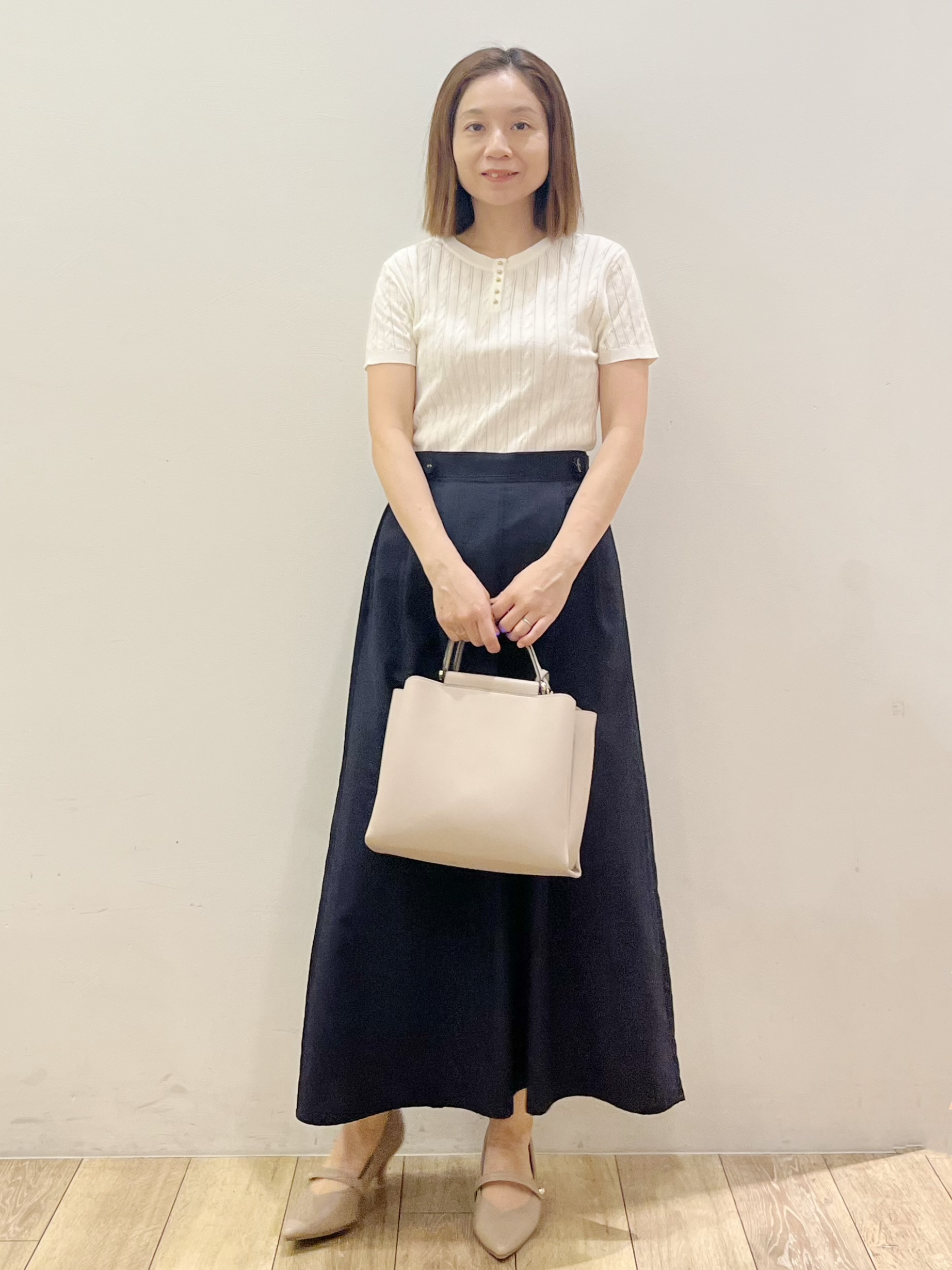 kcさんの「OPAQUE.CLIP｜前後2wayケーブルコンパクトニット【洗濯機OK／抗ピル】」を使ったコーディネート