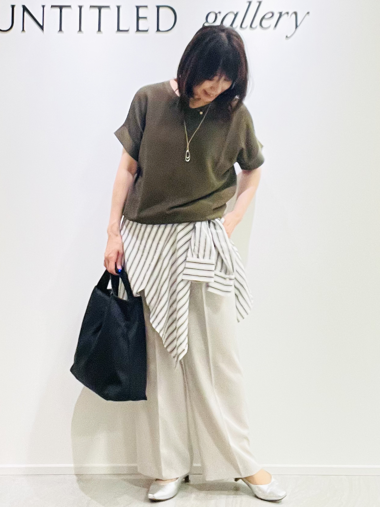めいさんの「UNTITLED｜【11色展開/体型カバー】前後2WAYフレンチスリーブニット」を使ったコーディネート