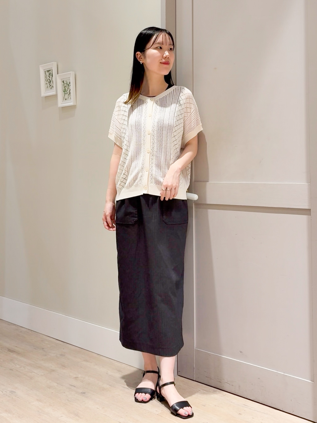Mayuさんの「grove｜【2WAY・洗える】透かし編みニットベスト」を使ったコーディネート