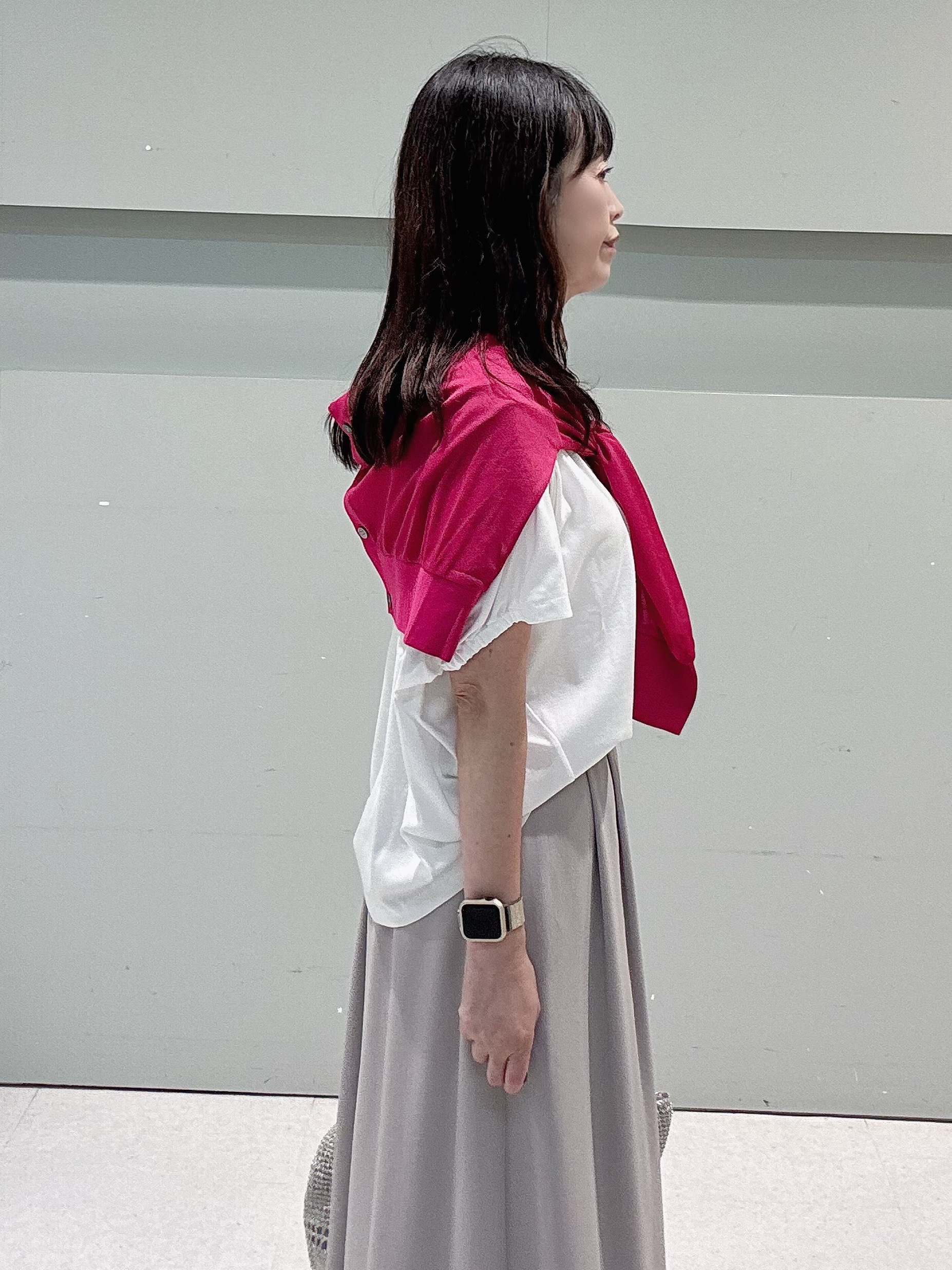 makiさんの「UNTITLED｜【7色展開/ゆったり/ショート丈】シアートリコットカーディガン」を使ったコーディネート