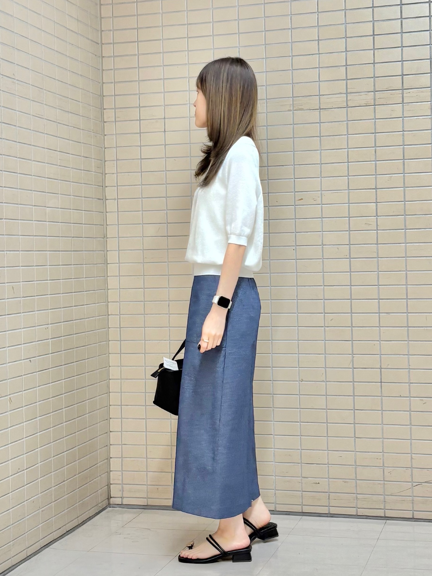 kyokaさんの「UNTITLED｜【アンサンブル可】ラメ混クルーネックプルオーバー」を使ったコーディネート