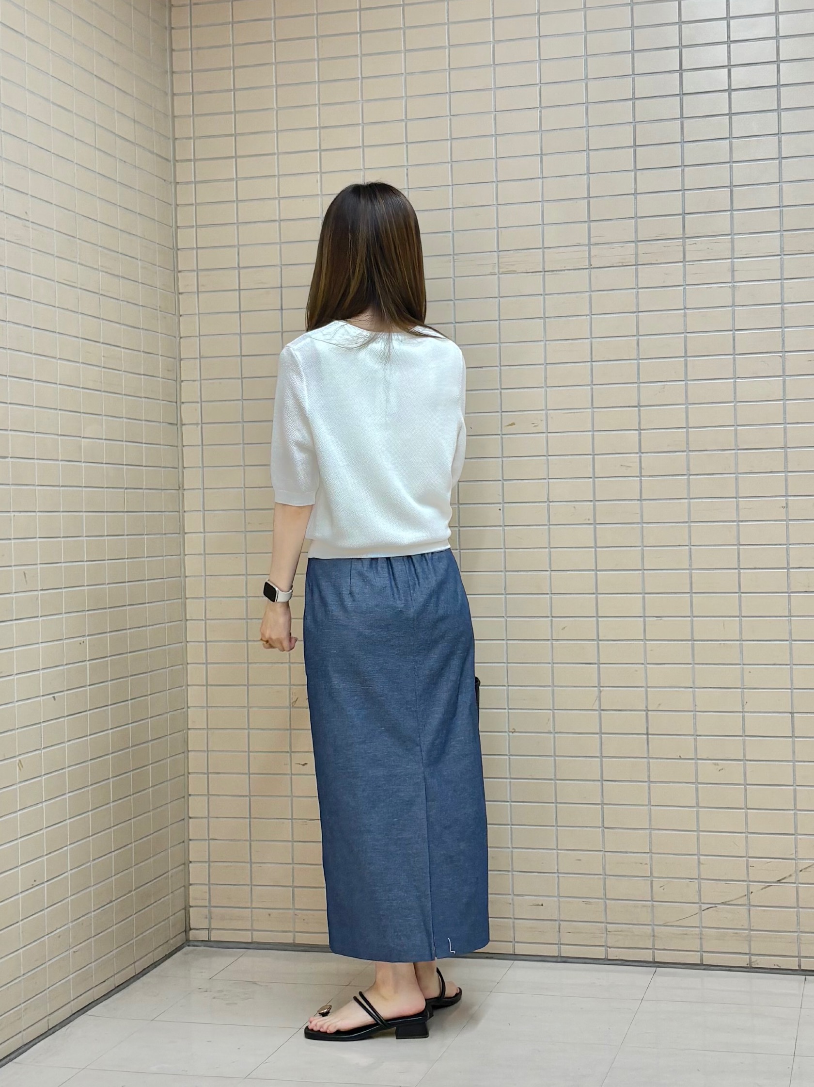 kyokaさんの「UNTITLED｜【アンサンブル可】ラメ混クルーネックプルオーバー」を使ったコーディネート