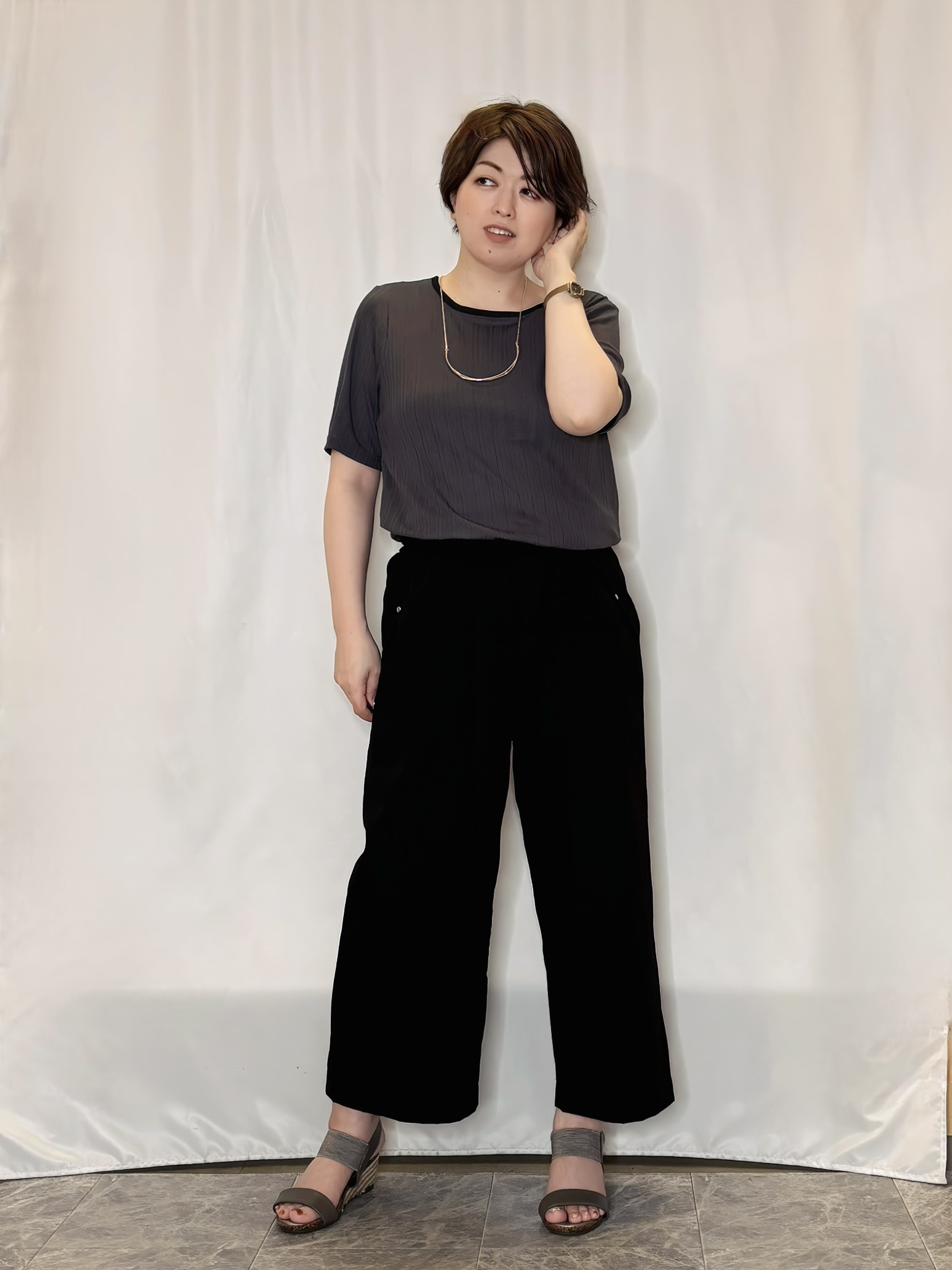 たみさんの「SHOO･LA･RUE｜細見えランダムテレコ 配色キャミセット」を使ったコーディネート