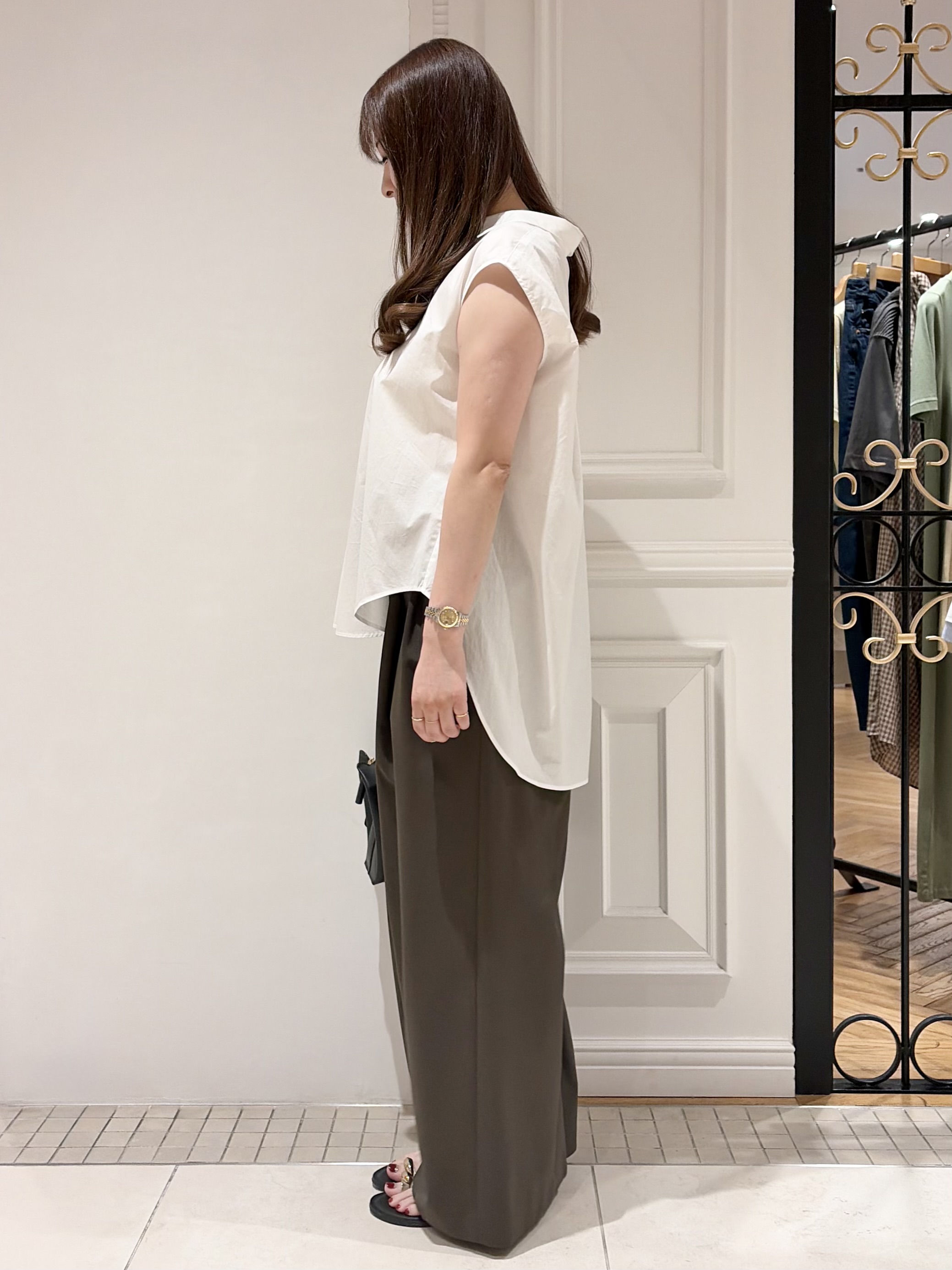 minowaさんの「DRESSTERIOR｜フレンチスリーブ スキッパーブラウス」を使ったコーディネート