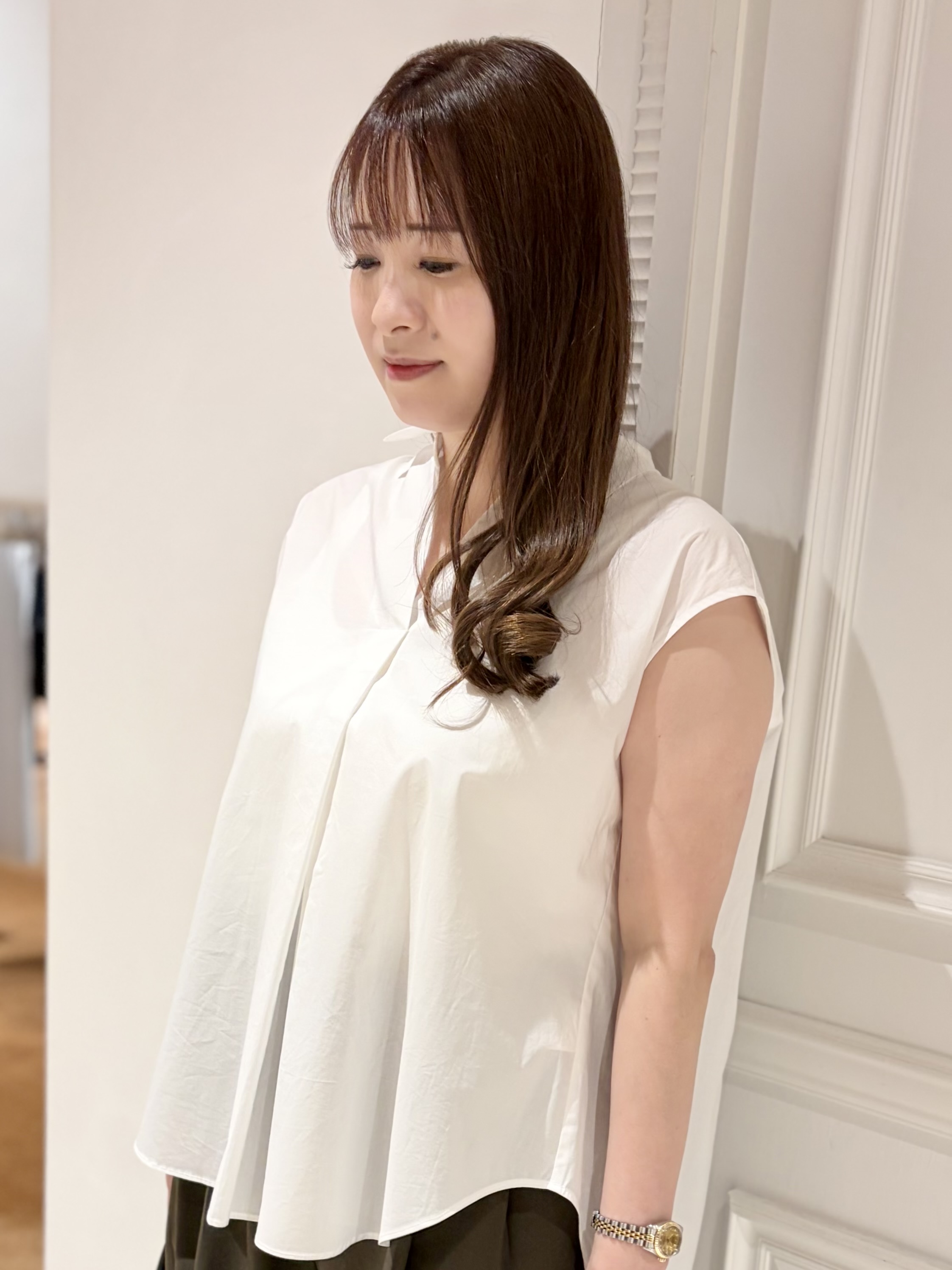 minowaさんの「DRESSTERIOR｜フレンチスリーブ スキッパーブラウス」を使ったコーディネート
