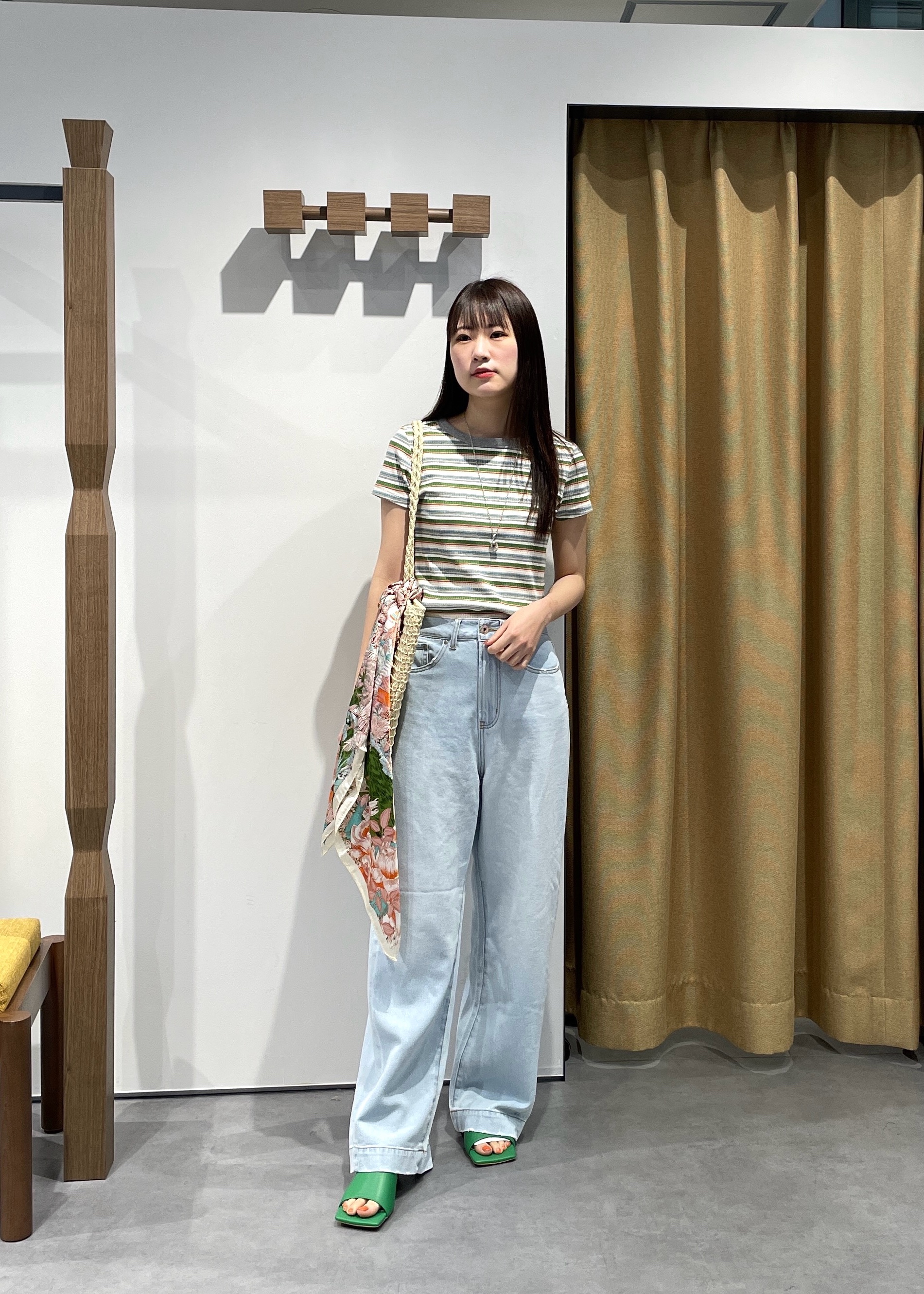 Renoさんの「INDIVI｜レトロボーダーTシャツ」を使ったコーディネート