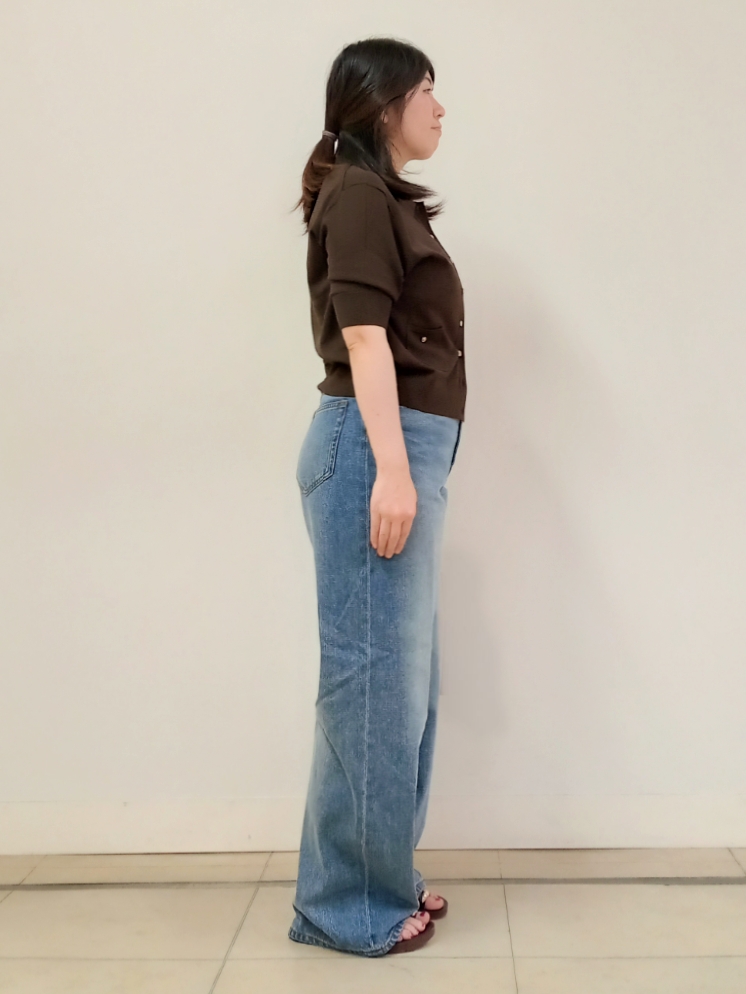 emiさんの「DRESSTERIOR｜【接触冷感／UVカット】ハーフスリーブ シアーカーディガン」を使ったコーディネート