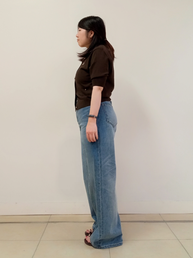 emiさんの「DRESSTERIOR｜【接触冷感／UVカット】ハーフスリーブ シアーカーディガン」を使ったコーディネート