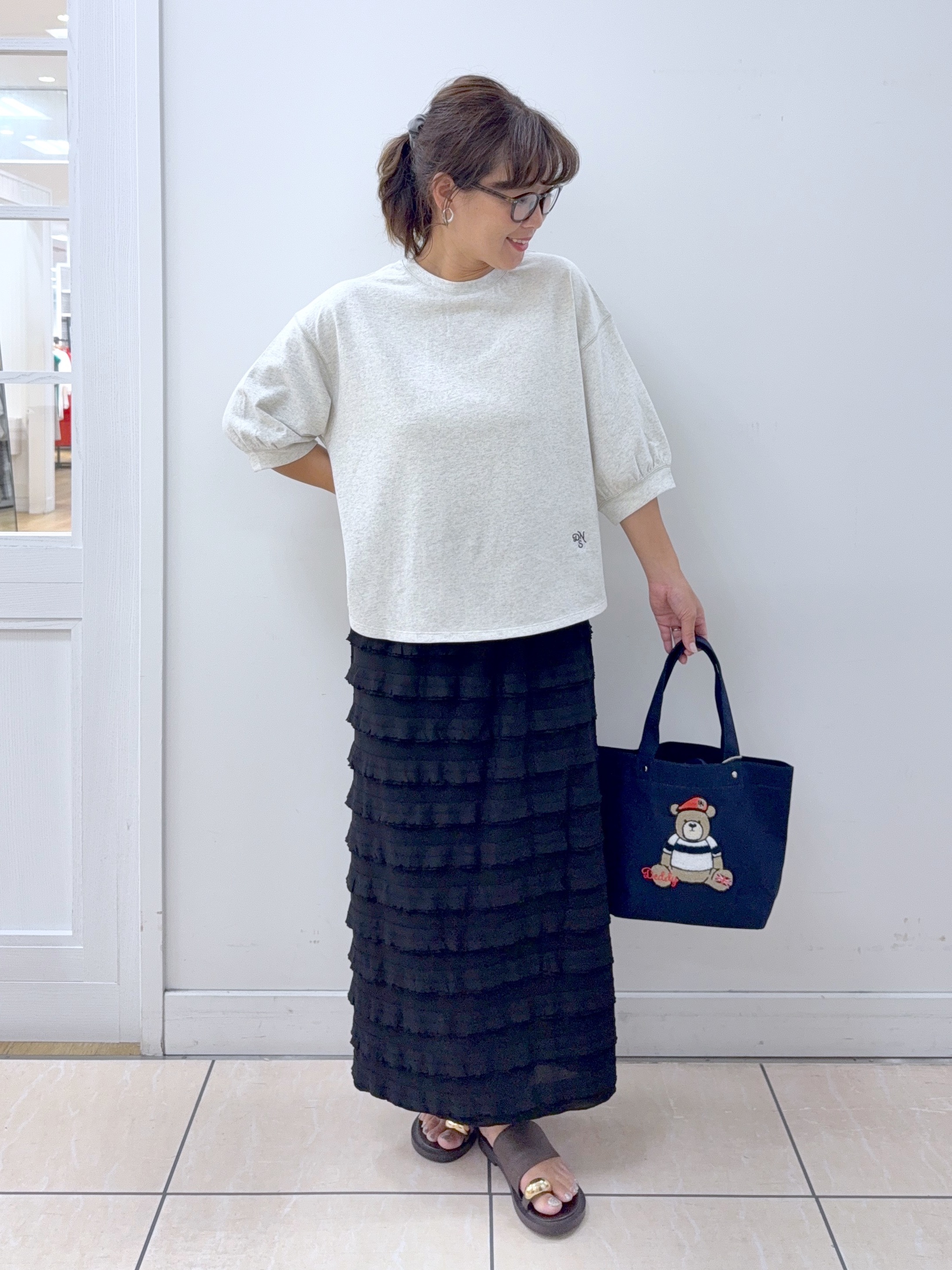 Osawaさんの「Dessin｜バックヘンリーカットソー5分袖」を使ったコーディネート