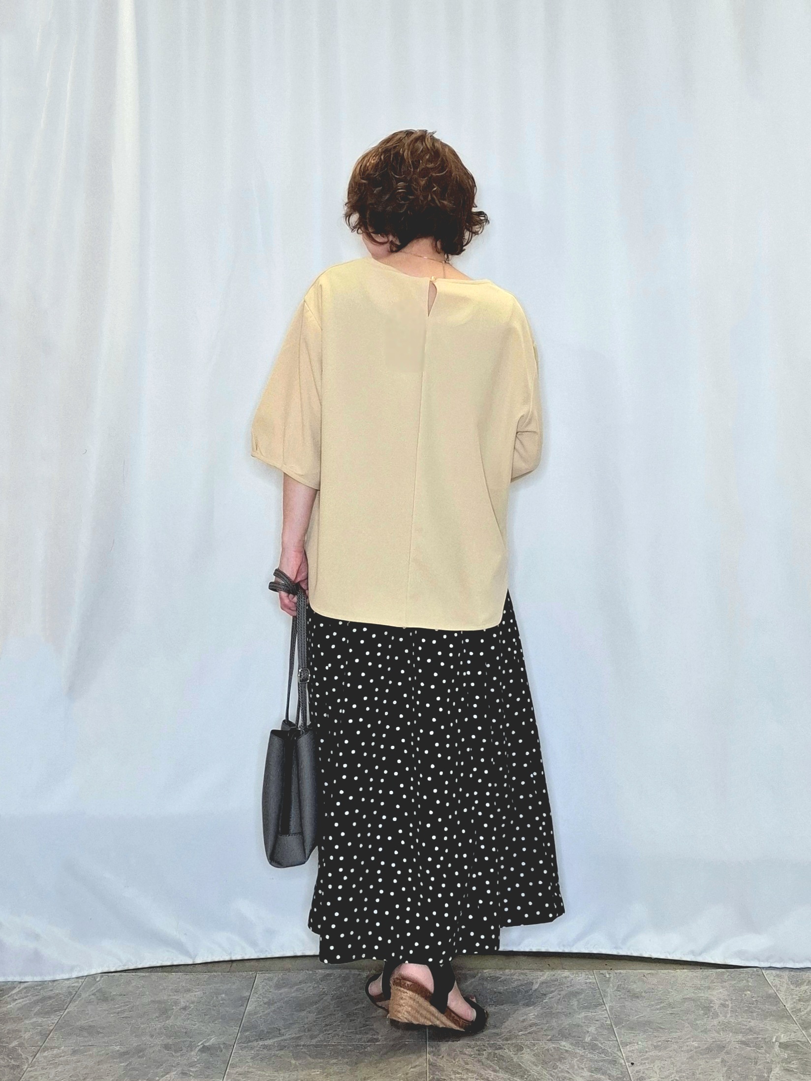 ぬーさんの「SHOO･LA･RUE｜【2点セット／洗濯機可／S-LL】インせず着られる ネックレス付き5分袖Ｔシャツ」を使ったコーディネート
