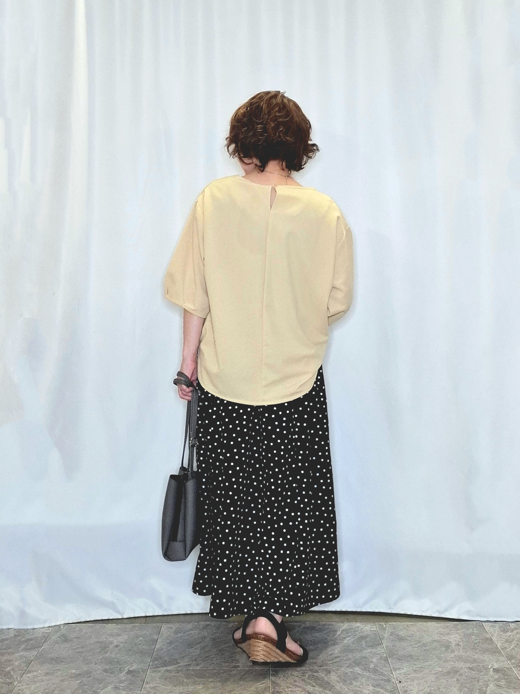 ぬーさんの「SHOO･LA･RUE｜【2点セット／洗濯機可／S-LL】インせず着られる ネックレス付き5分袖Ｔシャツ」を使ったコーディネート