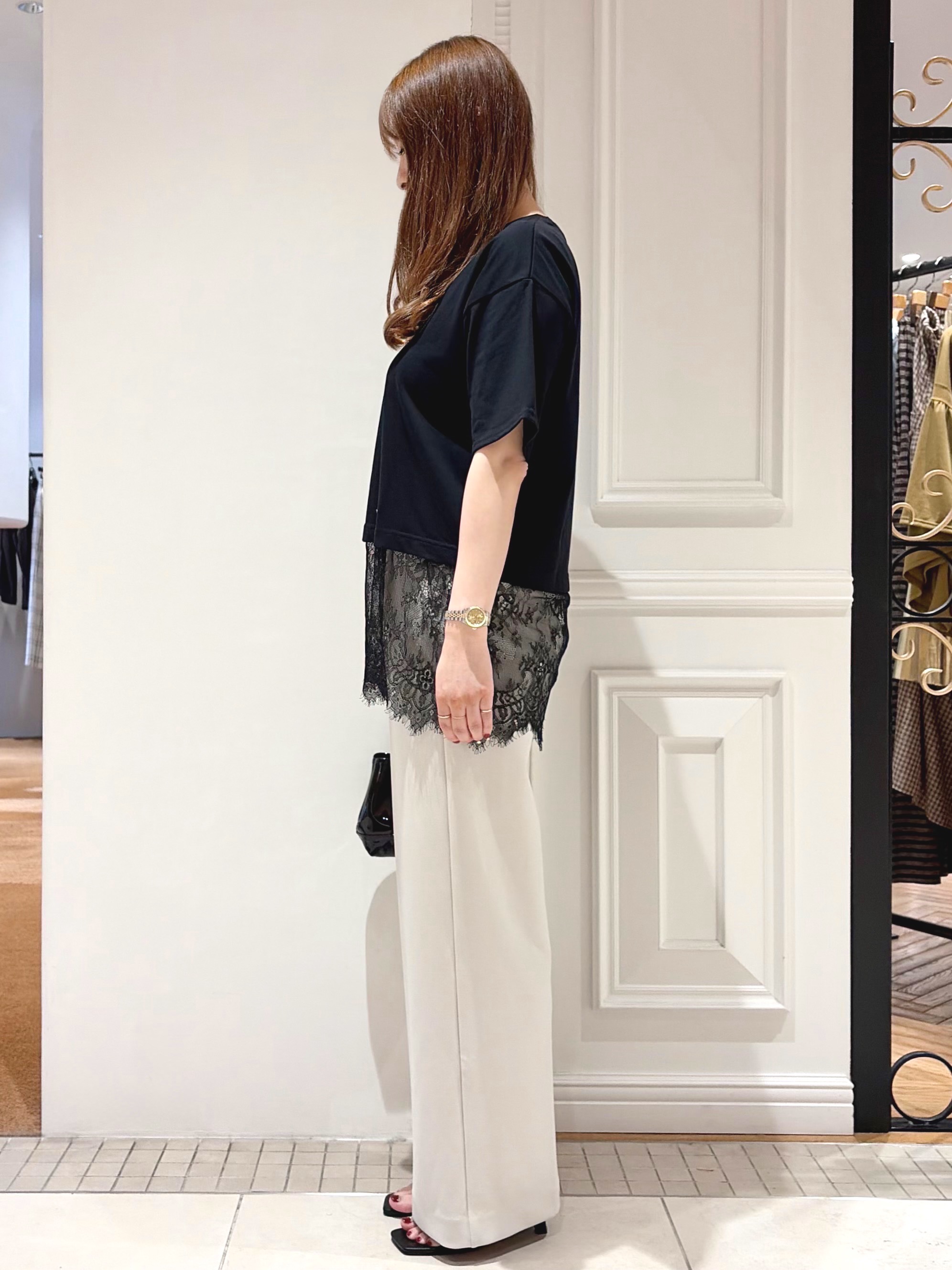 minowaさんの「DRESSTERIOR｜【接触冷感/ウォッシャブル】センタープレスジョーゼットパンツ」を使ったコーディネート
