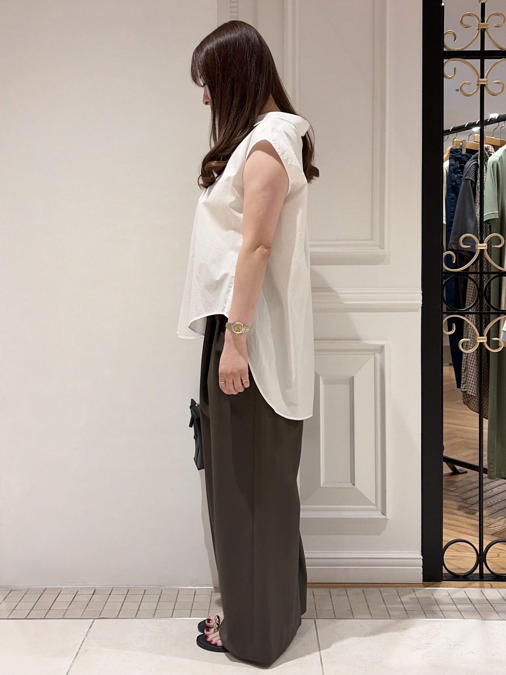 minowaさんの「DRESSTERIOR｜フレンチスリーブ スキッパーブラウス」を使ったコーディネート