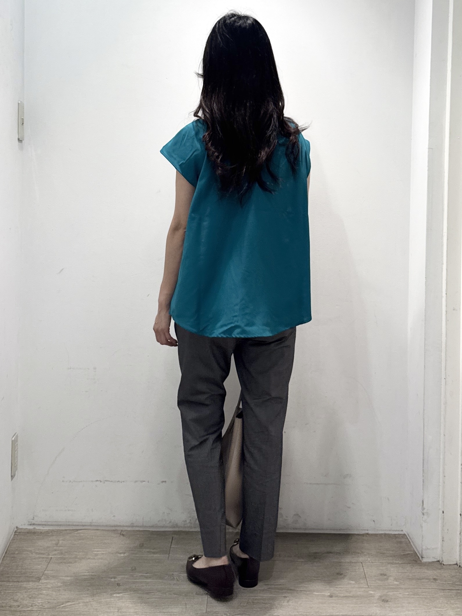 yuicciさんの「OPAQUE.CLIP｜ボウタイライクフリルブラウス／ストライプ柄アソート【洗濯機OK】」を使ったコーディネート