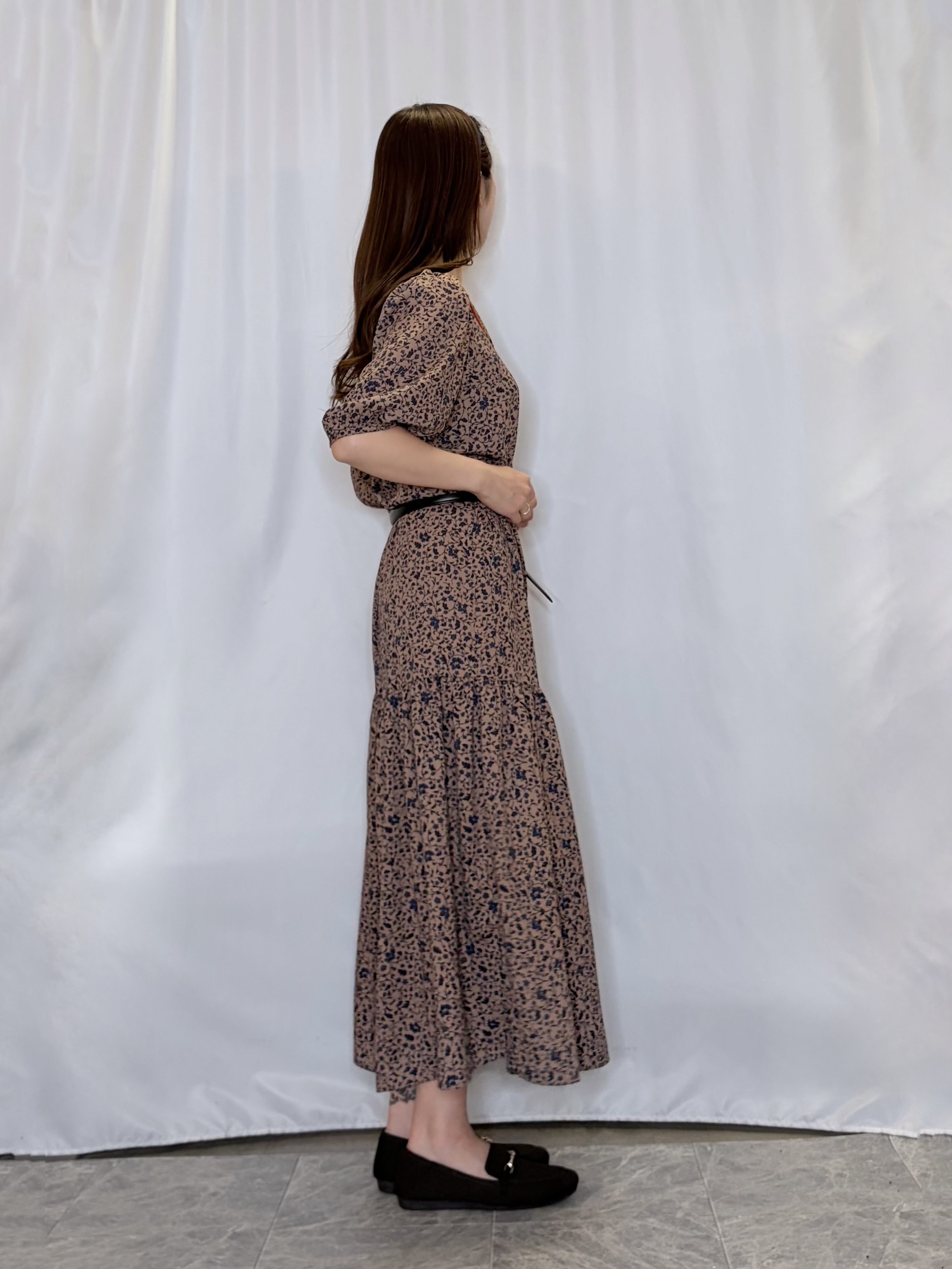 おうめさんの「SHOO･LA･RUE｜花柄ティアードワンピース」を使ったコーディネート