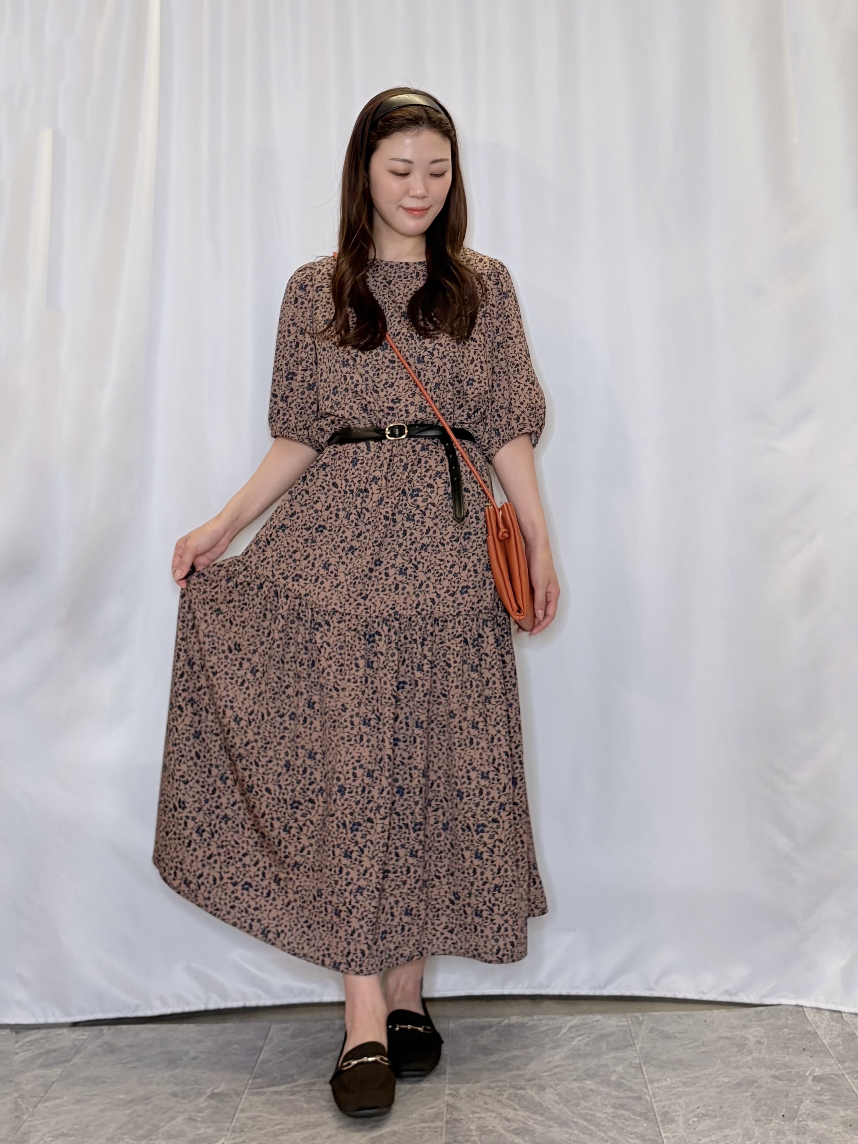 おうめさんの「SHOO･LA･RUE｜花柄ティアードワンピース」を使ったコーディネート