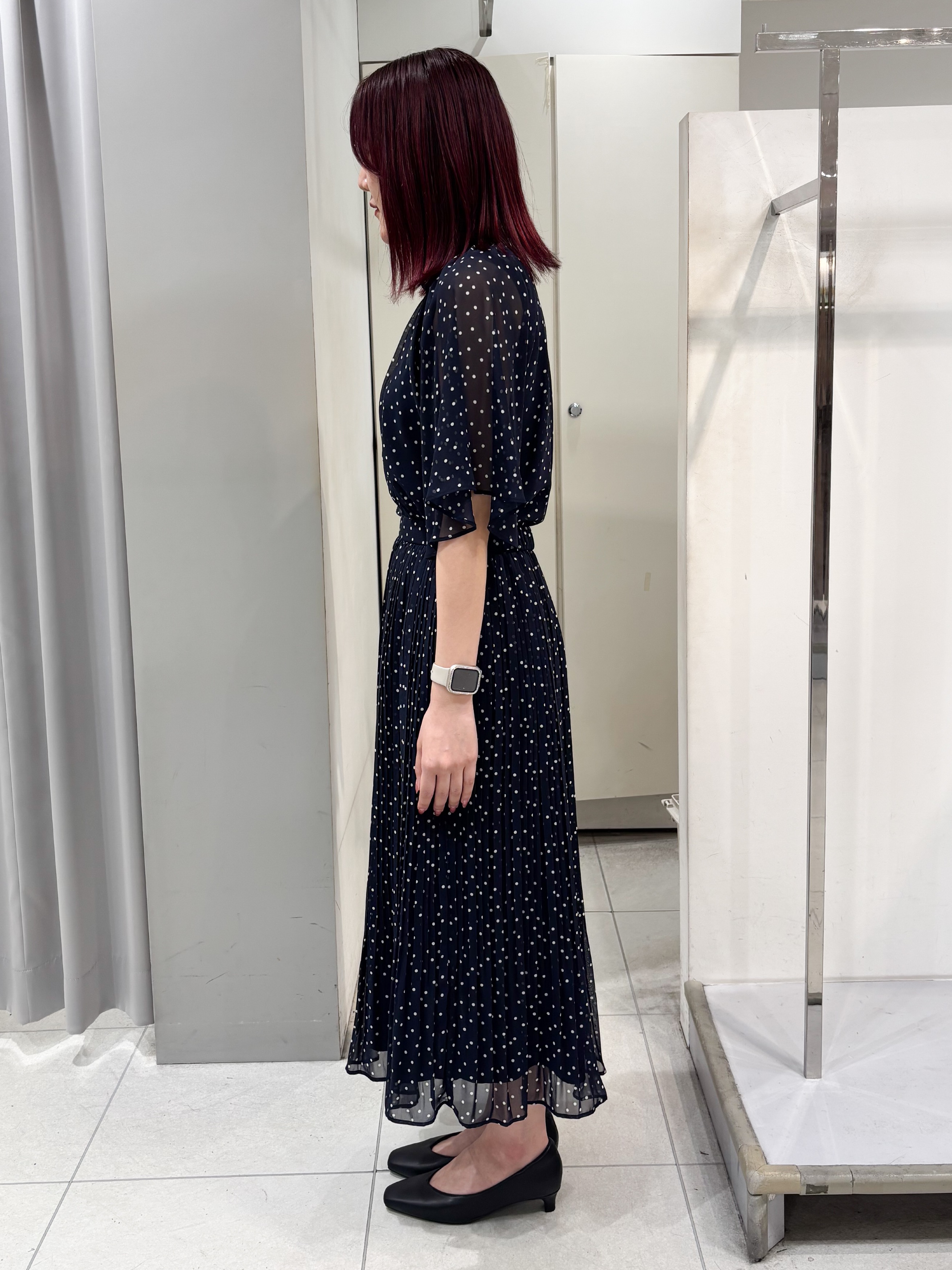 yuiさんの「Reflect｜【セットアップ／手洗い可】ドット柄シアーブラウス」を使ったコーディネート