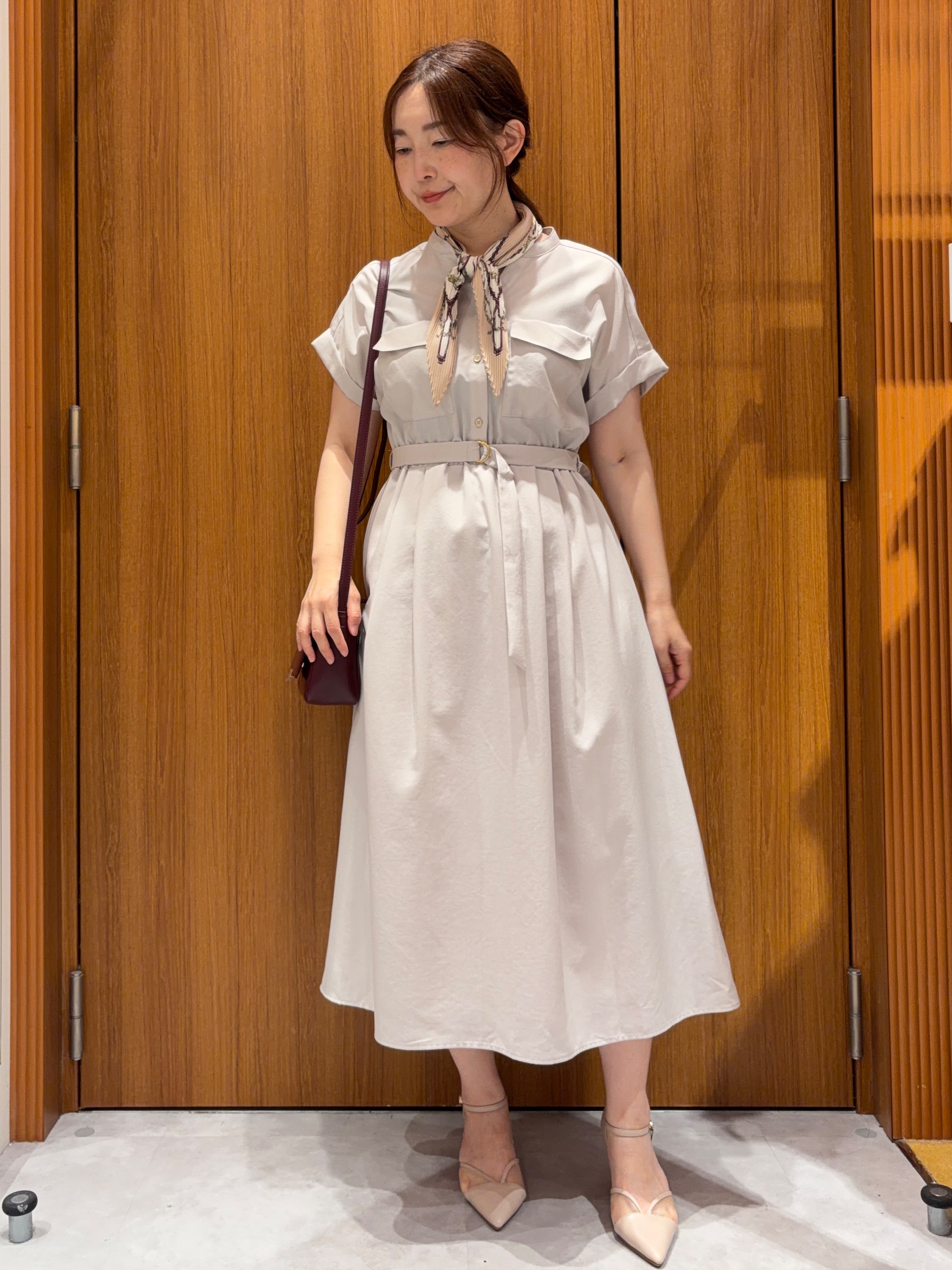 アスカさんの「index｜ダブルポケットスキッパーワンピース【防シワ／洗濯機OK】《XS～3L／6col》」を使ったコーディネート