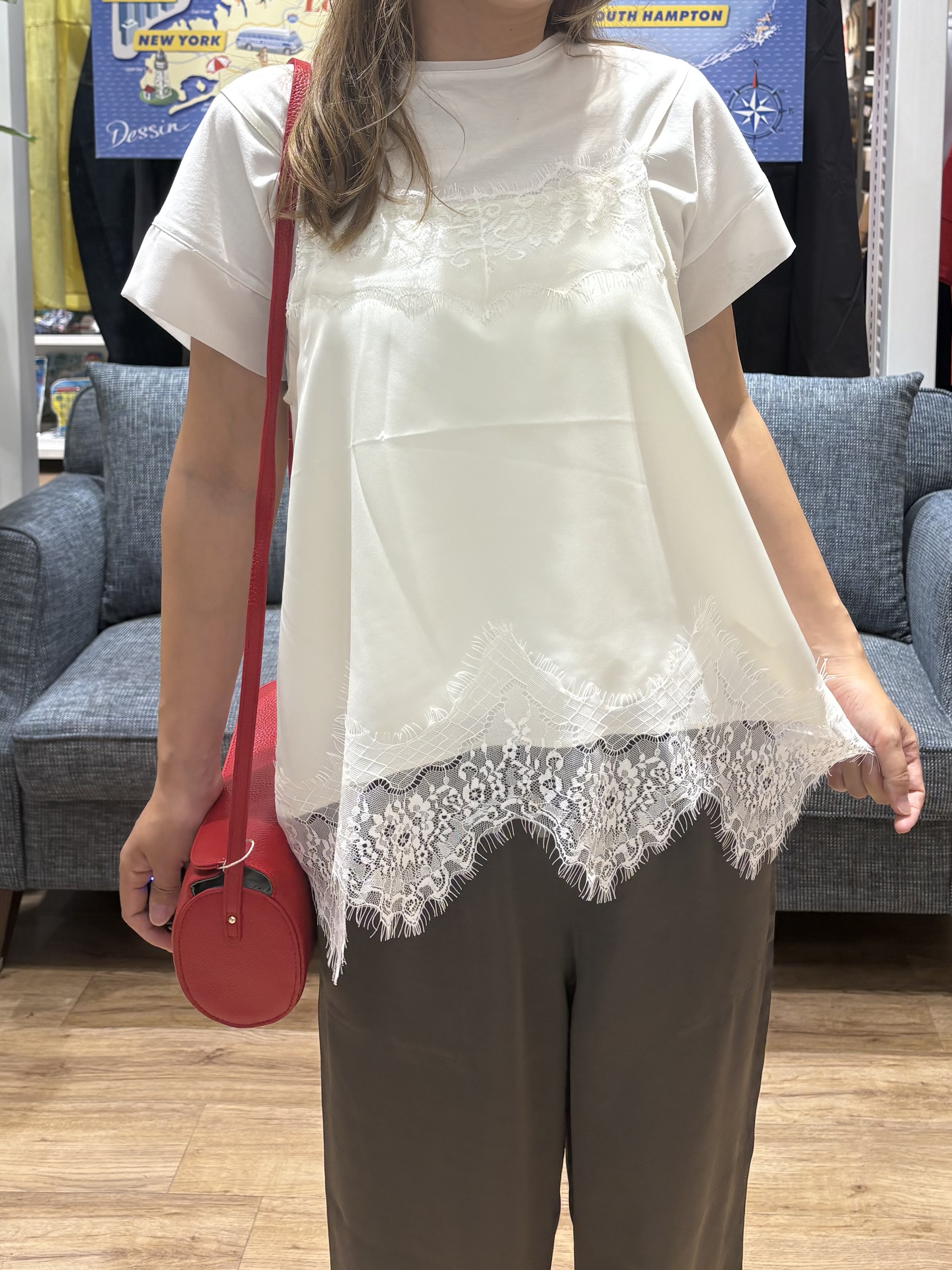 yuinaさんの「Dessin｜【UVカット/接触冷感】美光沢カットソー」を使ったコーディネート